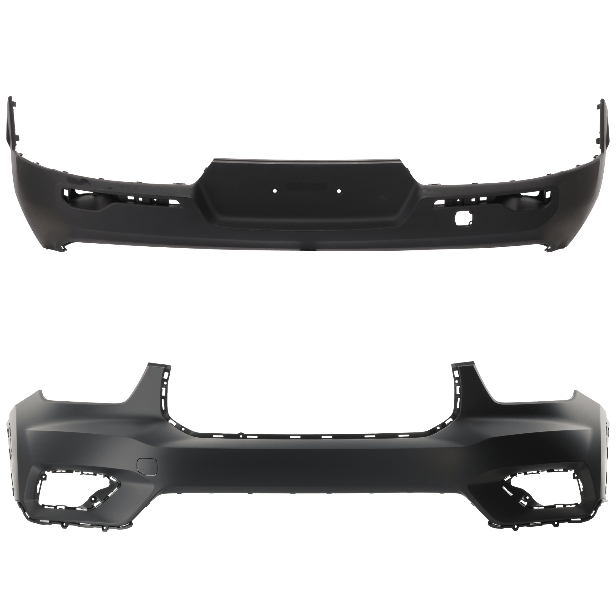 AM XC40-19-22 FRONT AND REAR BUMPER COVER Front Primed Rear Textured CAPA SKU SET RV01030035PQ C Partslink VO1000242C VO1100190C OEM 32219798-36011870-36010630-397