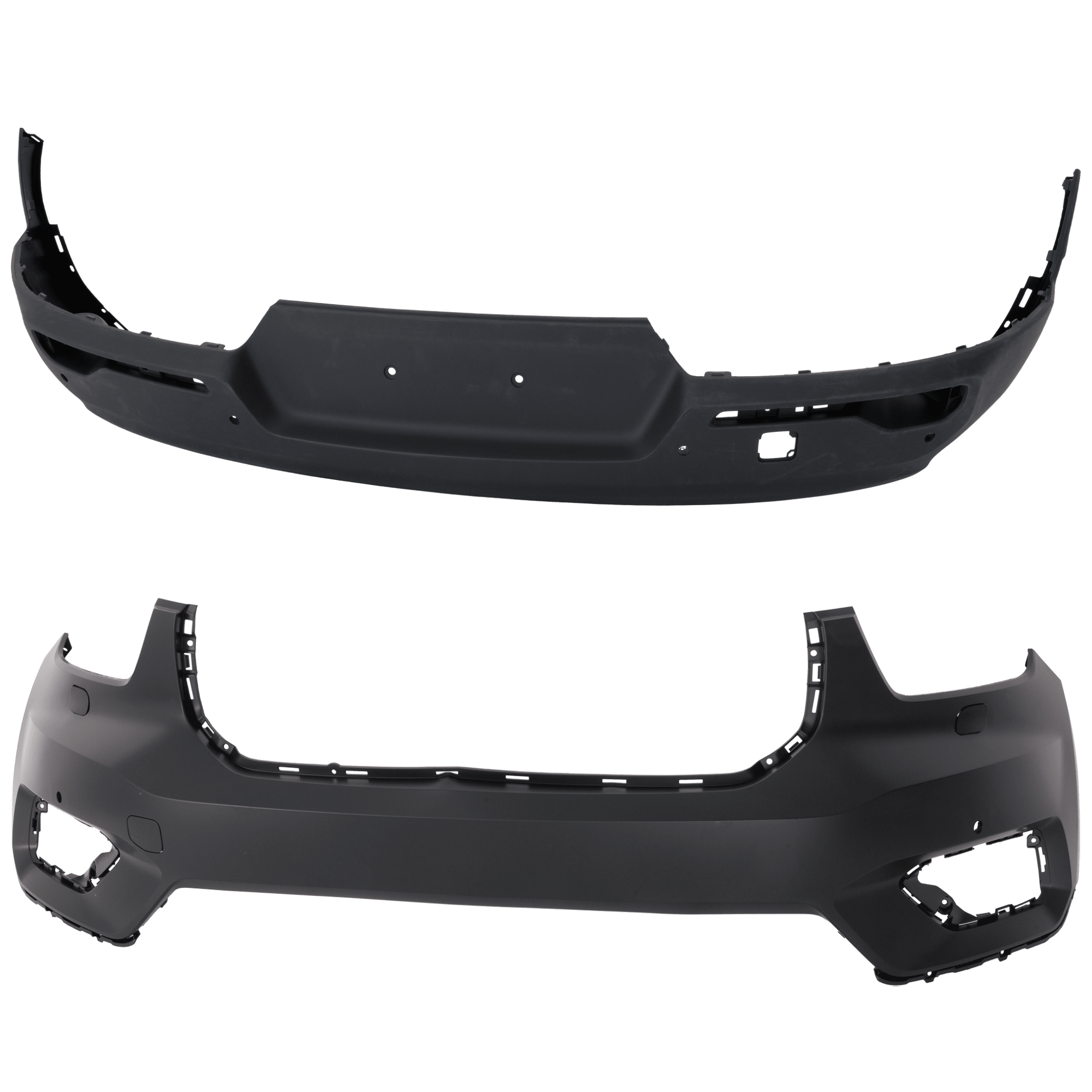 AM XC40-19-22 FRONT AND REAR BUMPER COVER Front Primed Rear Textured SKU SET RV01030056P B Partslink VO1000240 VO1100189 OEM 31663160-36013071