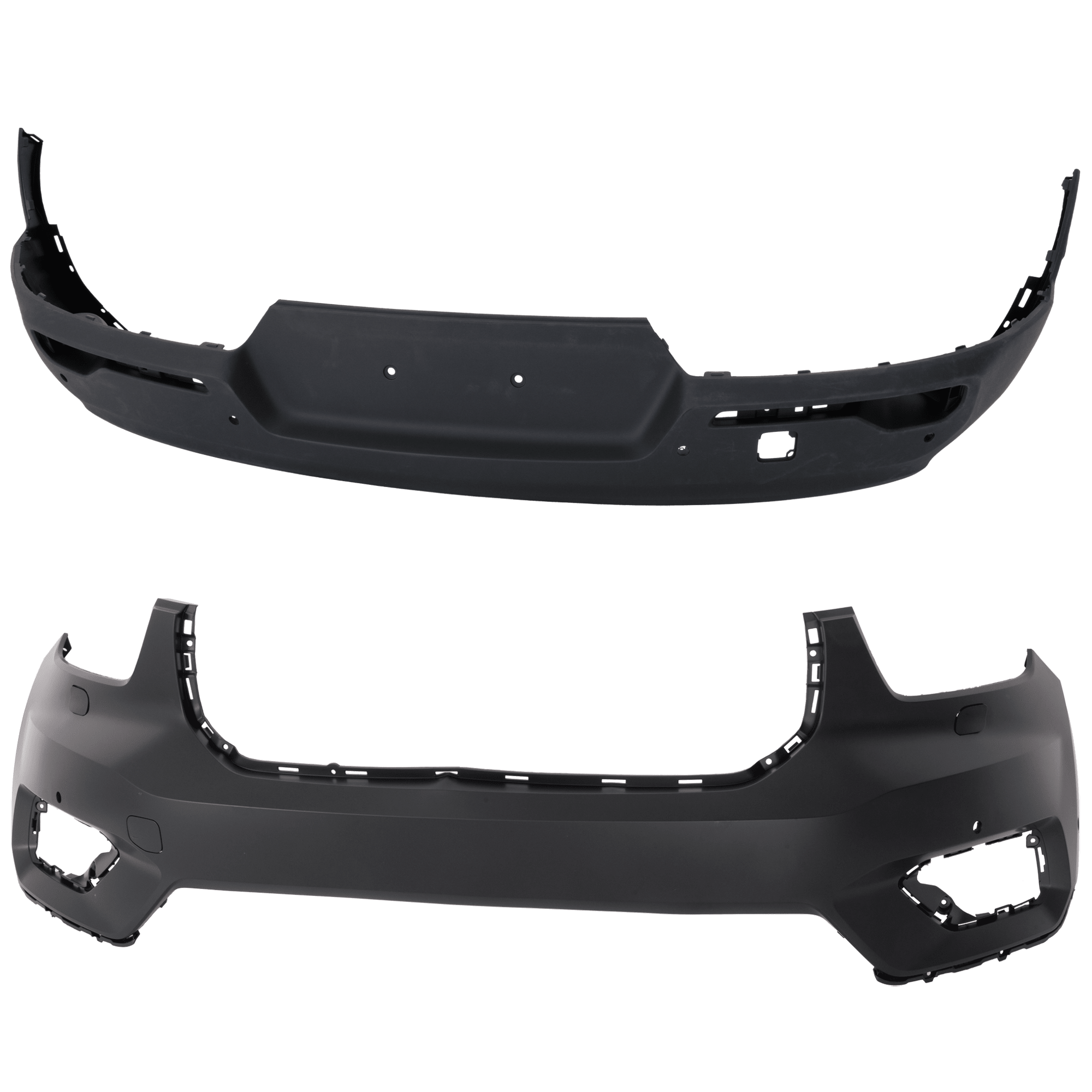 AM XC40-19-22 FRONT AND REAR BUMPER COVER Front Primed Rear Textured SKU SET RV01030057P B Partslink VO1000241 VO1100189 OEM 31663160-36011888