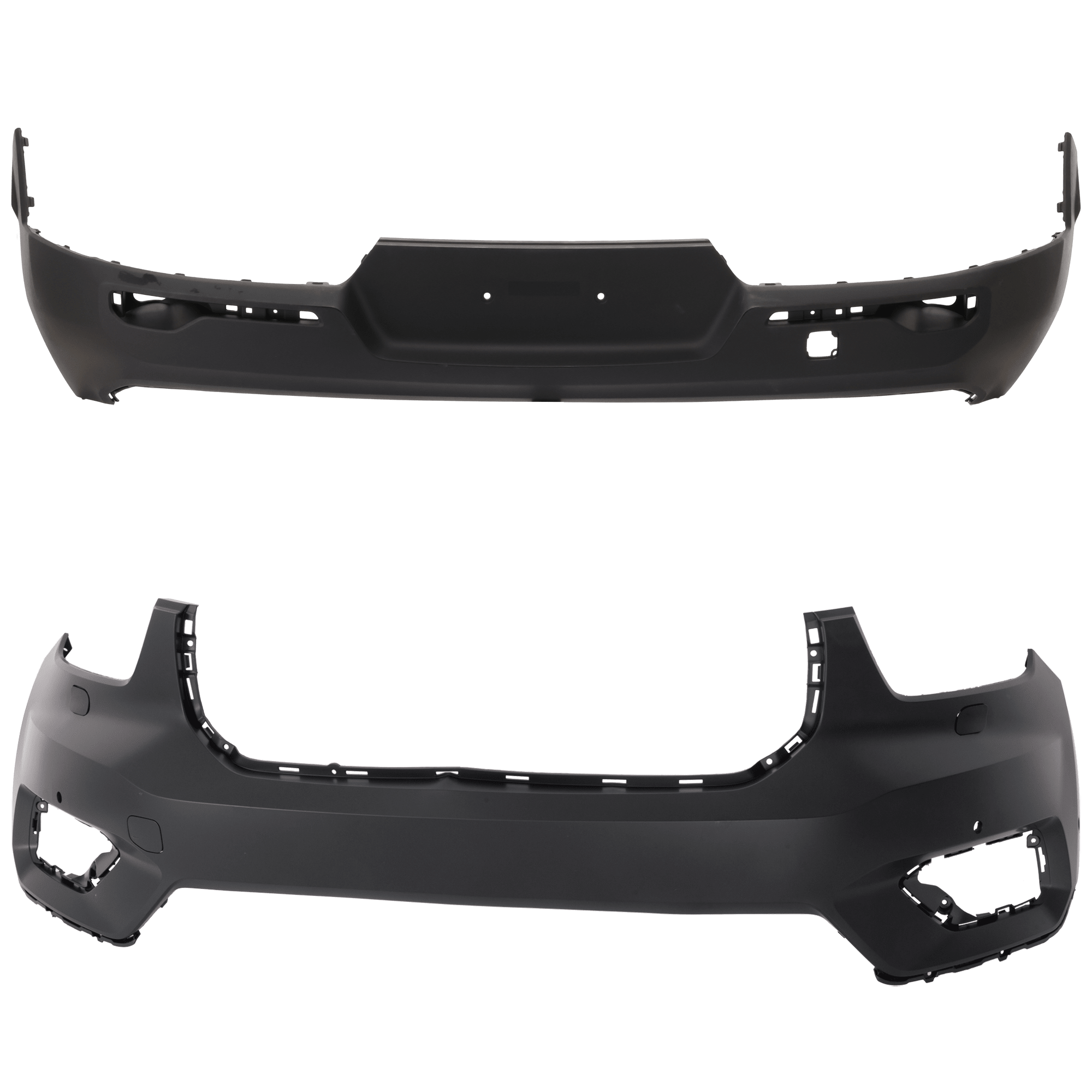 AM XC40-19-22 FRONT AND REAR BUMPER COVER Front Primed Rear Textured SKU SET RV01030057P C Partslink VO1000241 VO1100190 OEM 32219798-36011870-36011888