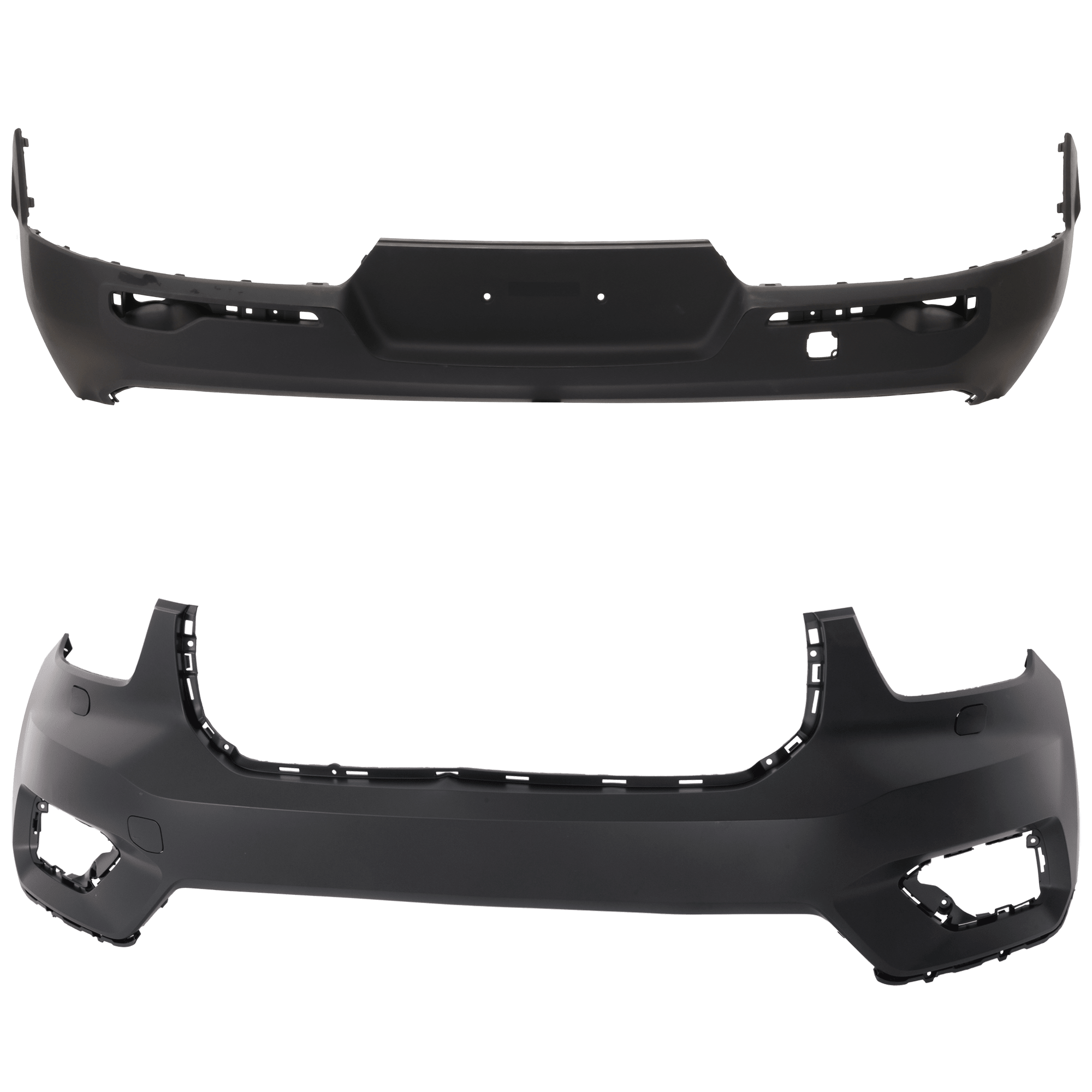 AM XC40-19-22 FRONT AND REAR BUMPER COVER Front Primed Rear Textured SKU SET RV01030059P C Partslink VO1000245 VO1100190 OEM 32219798-36011870-36013099