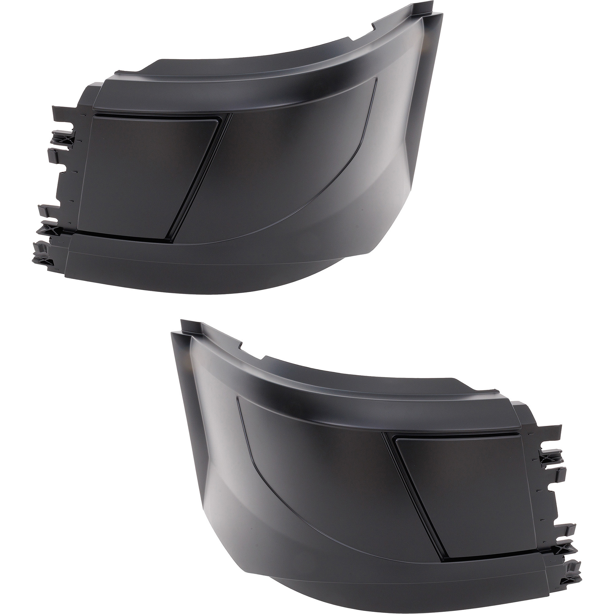 AM VOLVO HD VNL 04-18 FRONT BUMPER END RH AND LH Black w o Fog Lamp Hole Aero Style SKU SET RV01110013 HD OEM 82741348-82741350