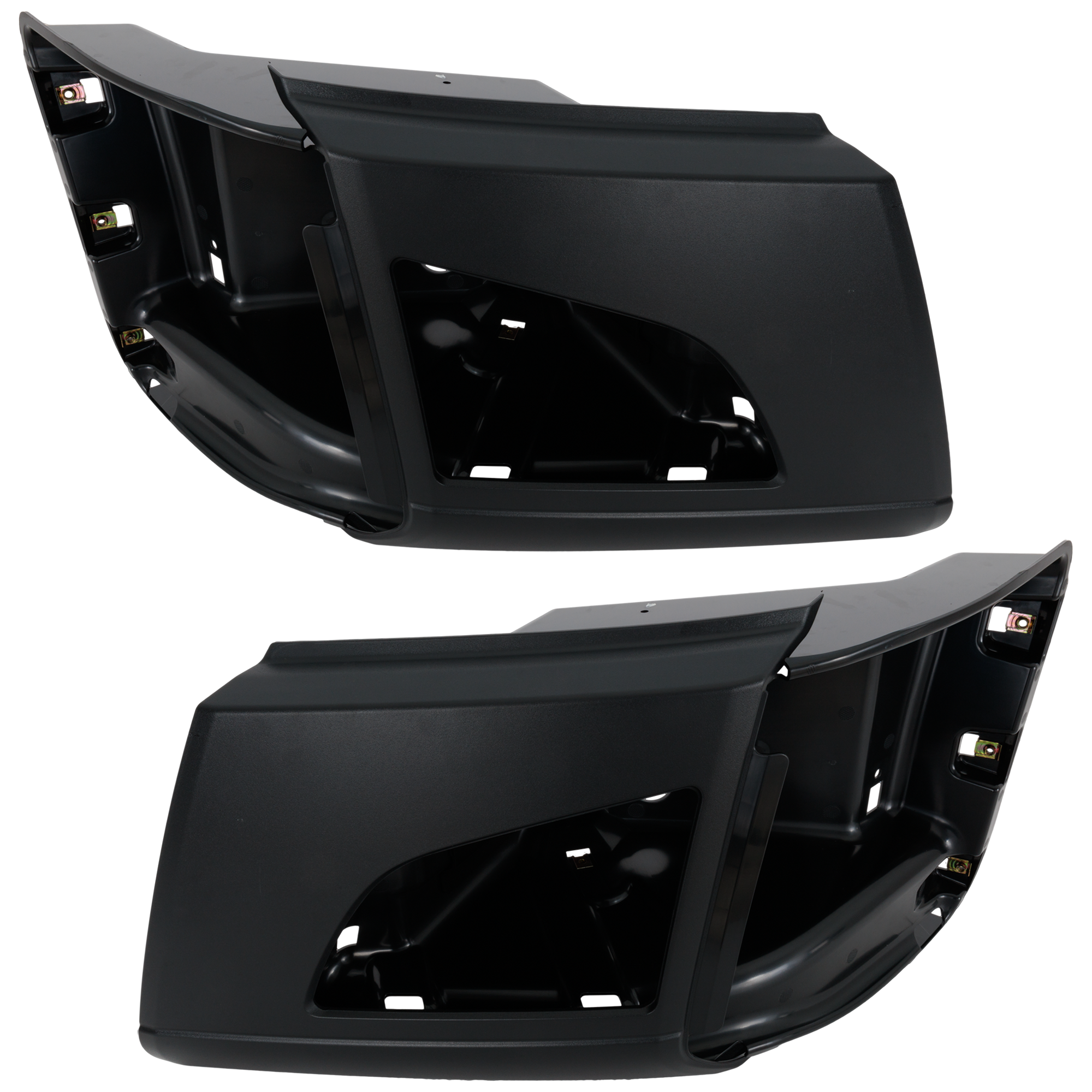 AM VOLVO HD VNL 18-22 FRONT BUMPER END RH AND LH Black w Fog Lamp Hole SKU SET RV01110019 HD OEM 82750068-82750070