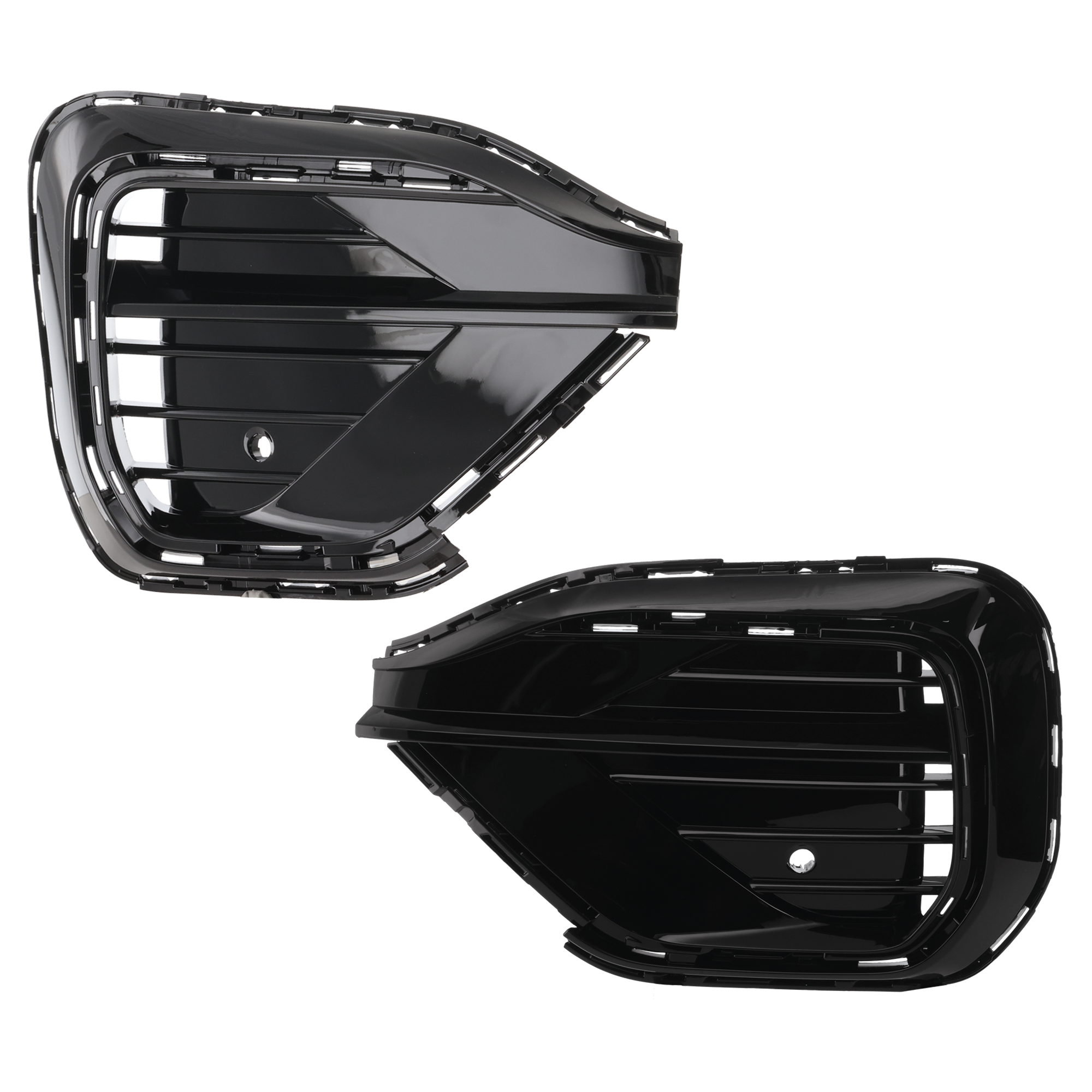 AM ATLAS 21-23 ATLAS CROSS SPORT 20-23 FRONT BUMPER GRILLE RH AND LH Gloss Black w R Line Package SKU SET RV01530045 Partslink VW1038177 VW1039177 OEM 3CN854661B041-3CN854662B041