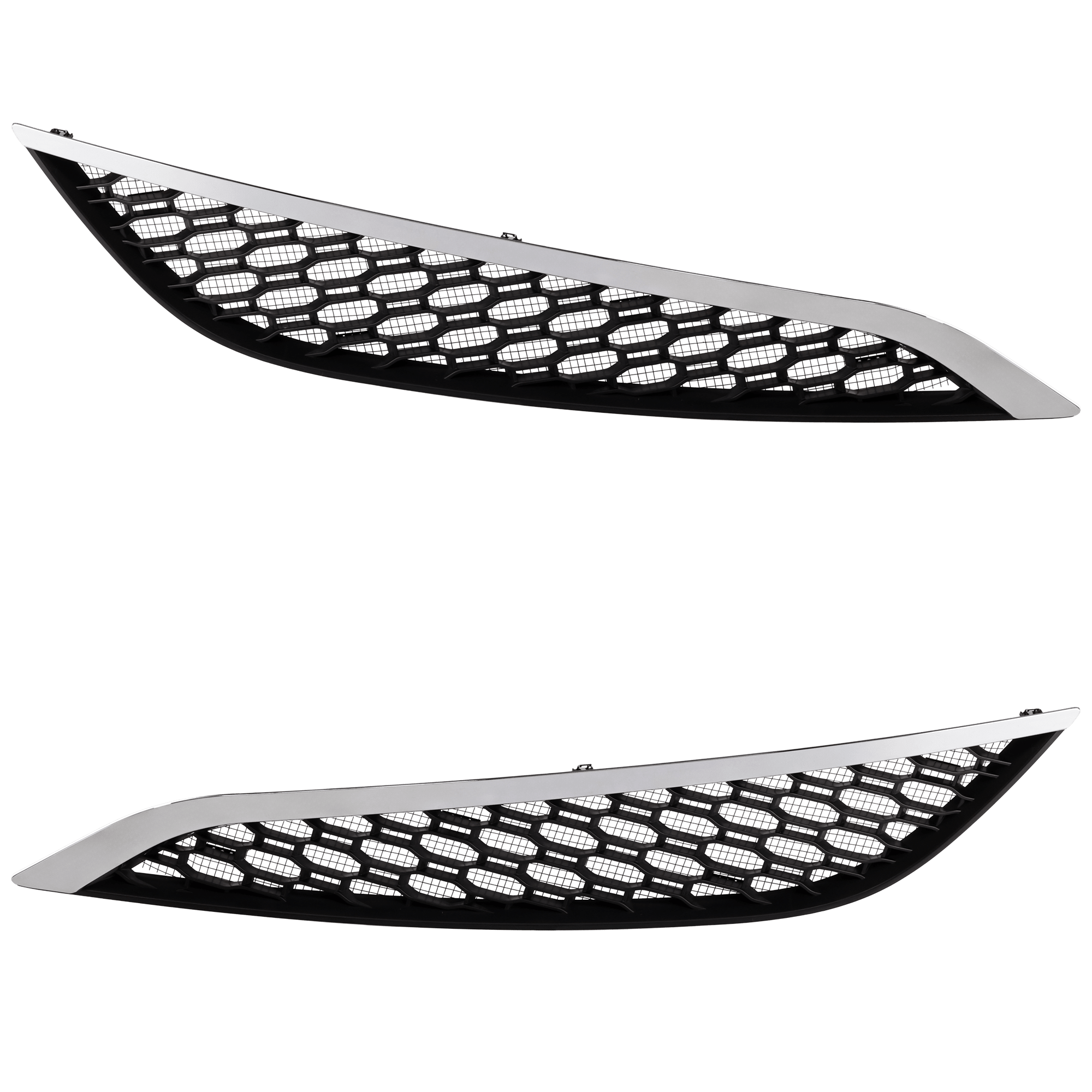 AM VOLVO HD VNL 18-23 FRONT BUMPER GRILLE RH AND LH Air Intake Grille Black w Silver Plated Decorative Strip SKU SET RV01530047 HD OEM 84751330-84751331