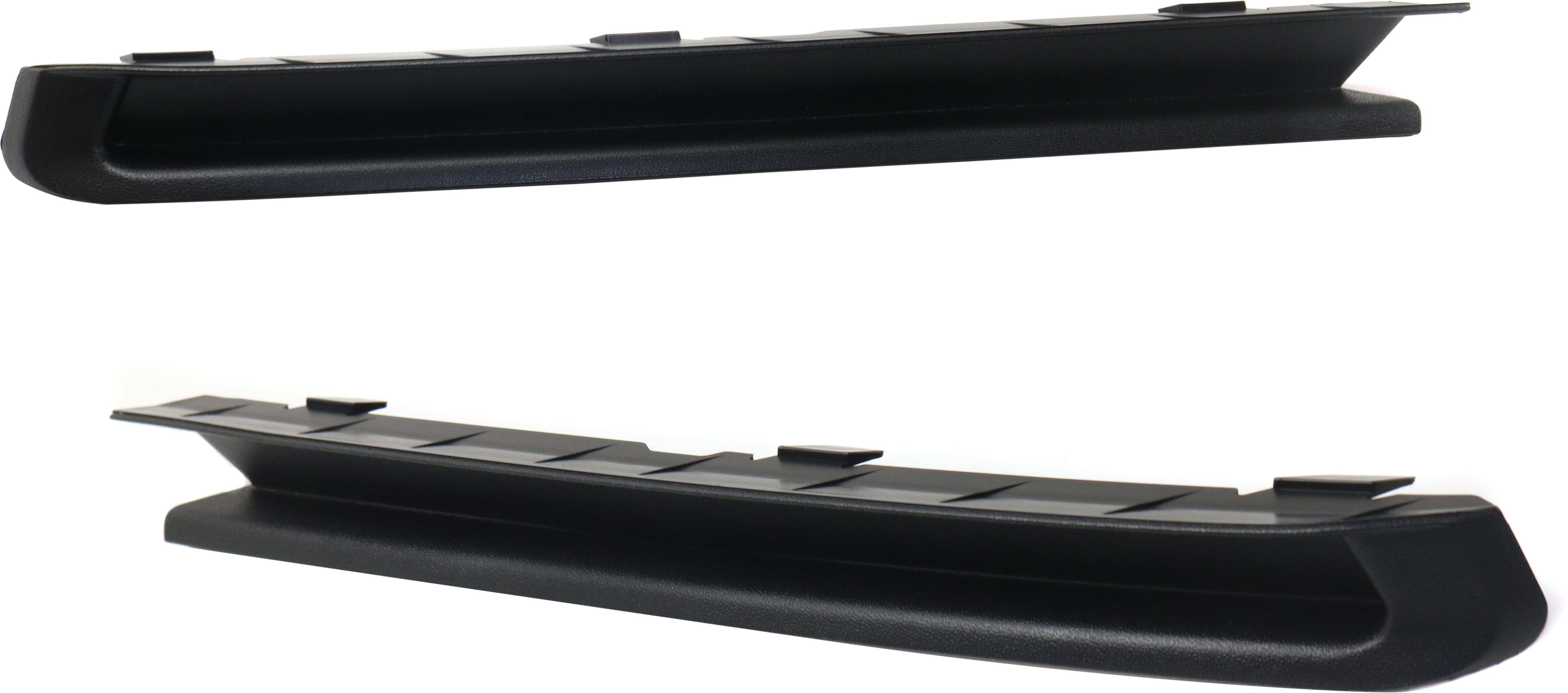 AM JETTA 15-18 FRONT BUMPER MOLDING RH and LH End Plate Textured w o FL Holes Exc. Wolfsburg Edition Model 18-18 SKU SET RV01610007 Partslink VW1038136 VW1039136 OEM 5C68072339B9-5C68072349B9