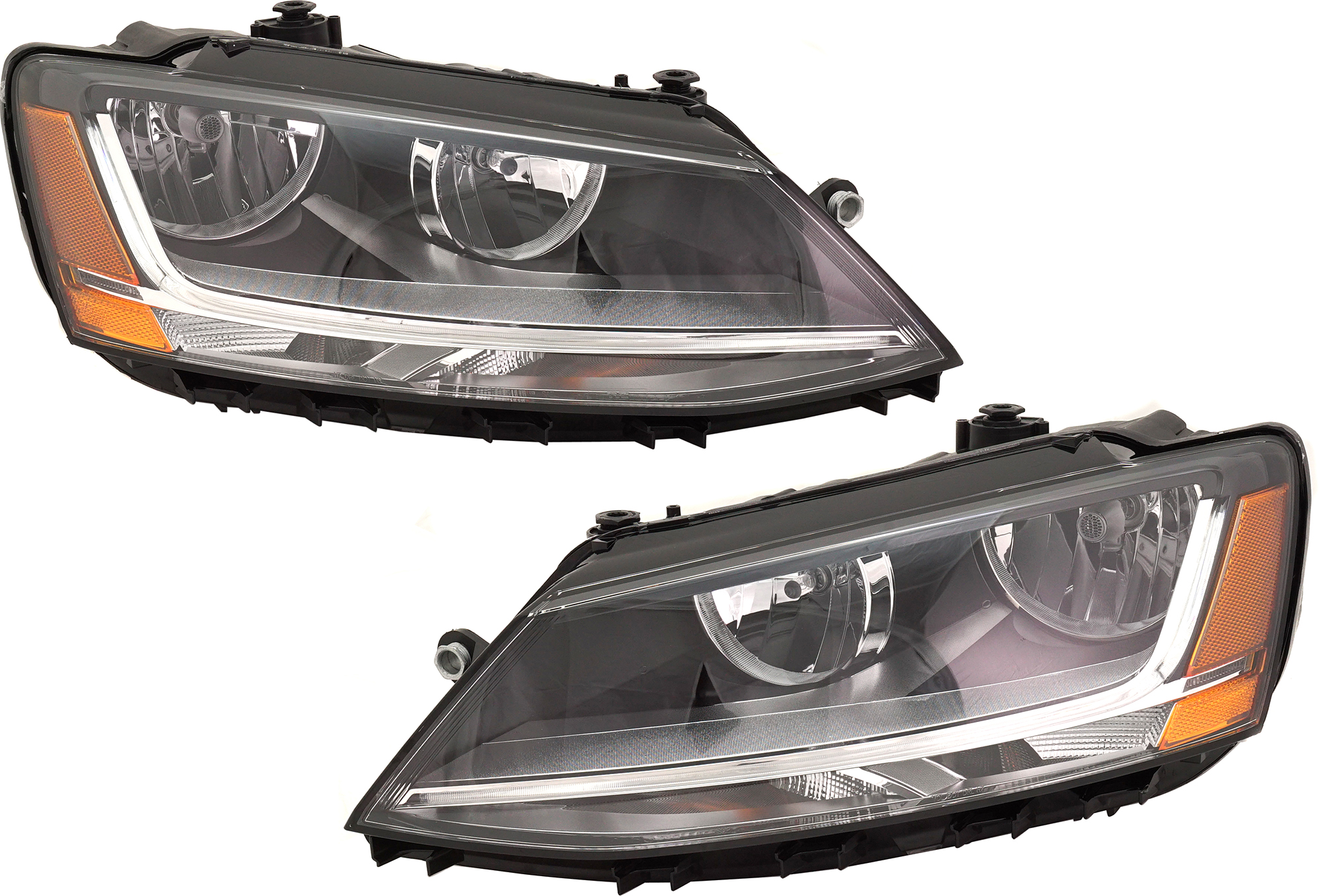AM JETTA 17-18 HEAD LAMP RH AND LH Halogen w LED Daytime Running Light CAPA SKU SET RV10010007Q Partslink VW2503168C VW2502168C OEM 5C7941006J 5C7941005J