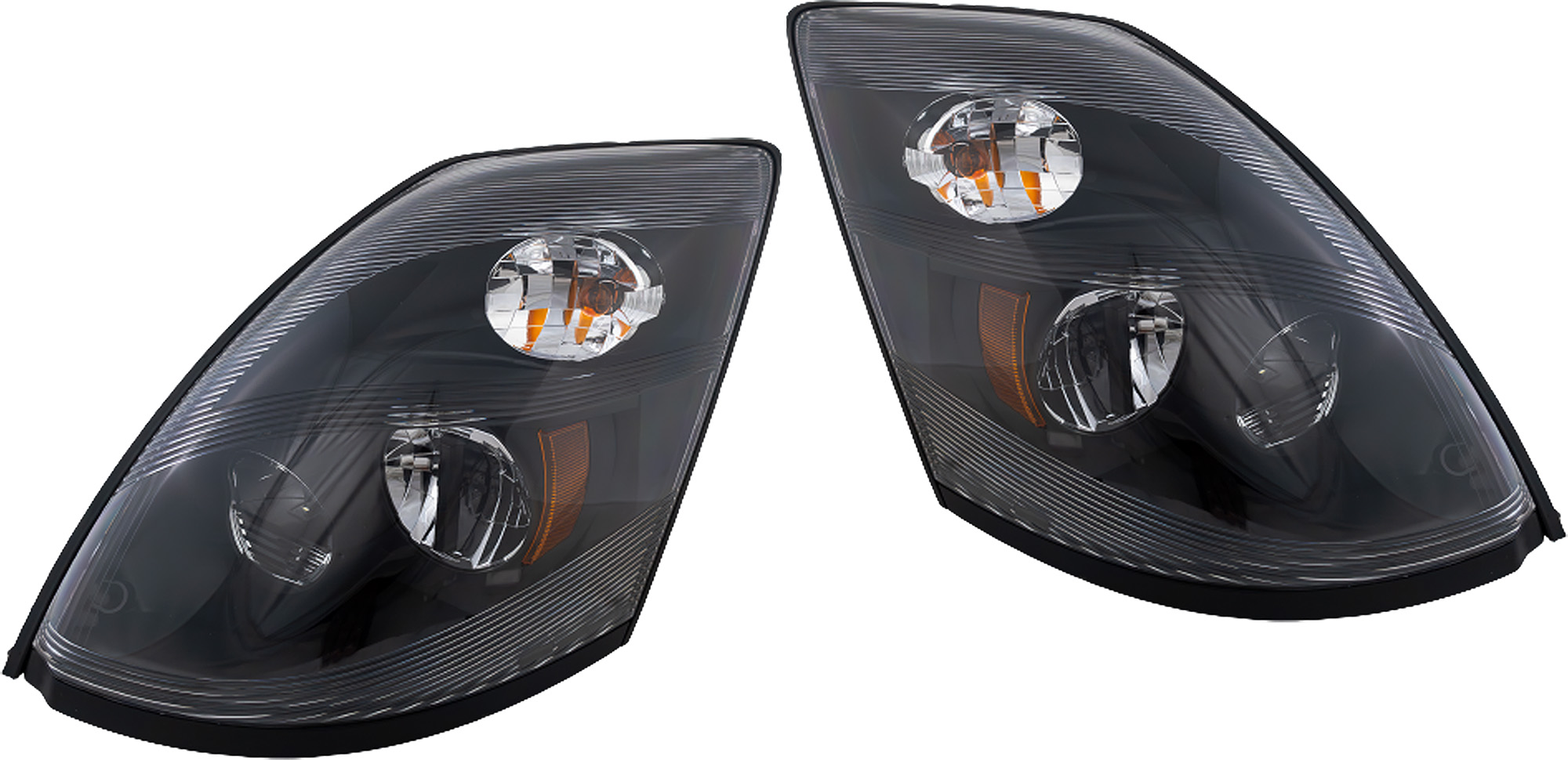 AM VOLVO HD VN SERIES 15-17 HEAD LAMP RH AND LH Assembly LED Black Interior Standard Type SKU SET RV10010045 HDA OEM TL27620CB TL27621CB