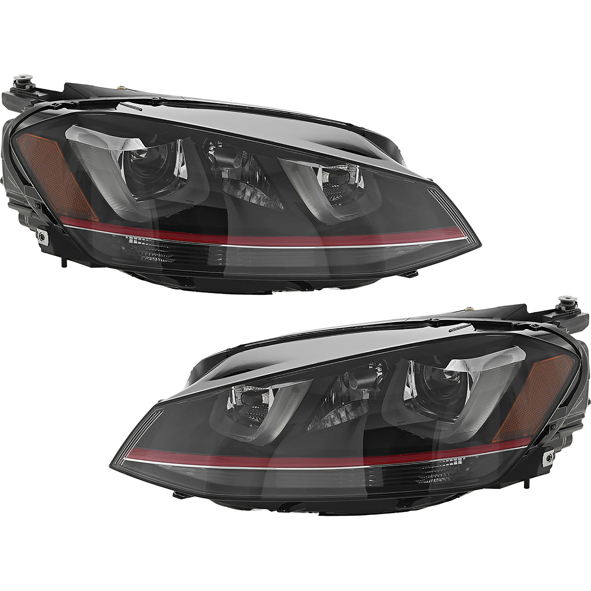 AM GOLF GTI 15-17 HEAD LAMP RH AND LH Lens and Housing HID Xenon w o HID Kit w Adaptive Headlights From 7-1-14 SKU SET RV10010055U Partslink VW2518117 VW2519117 OEM 5GM941753A 5GM941754A