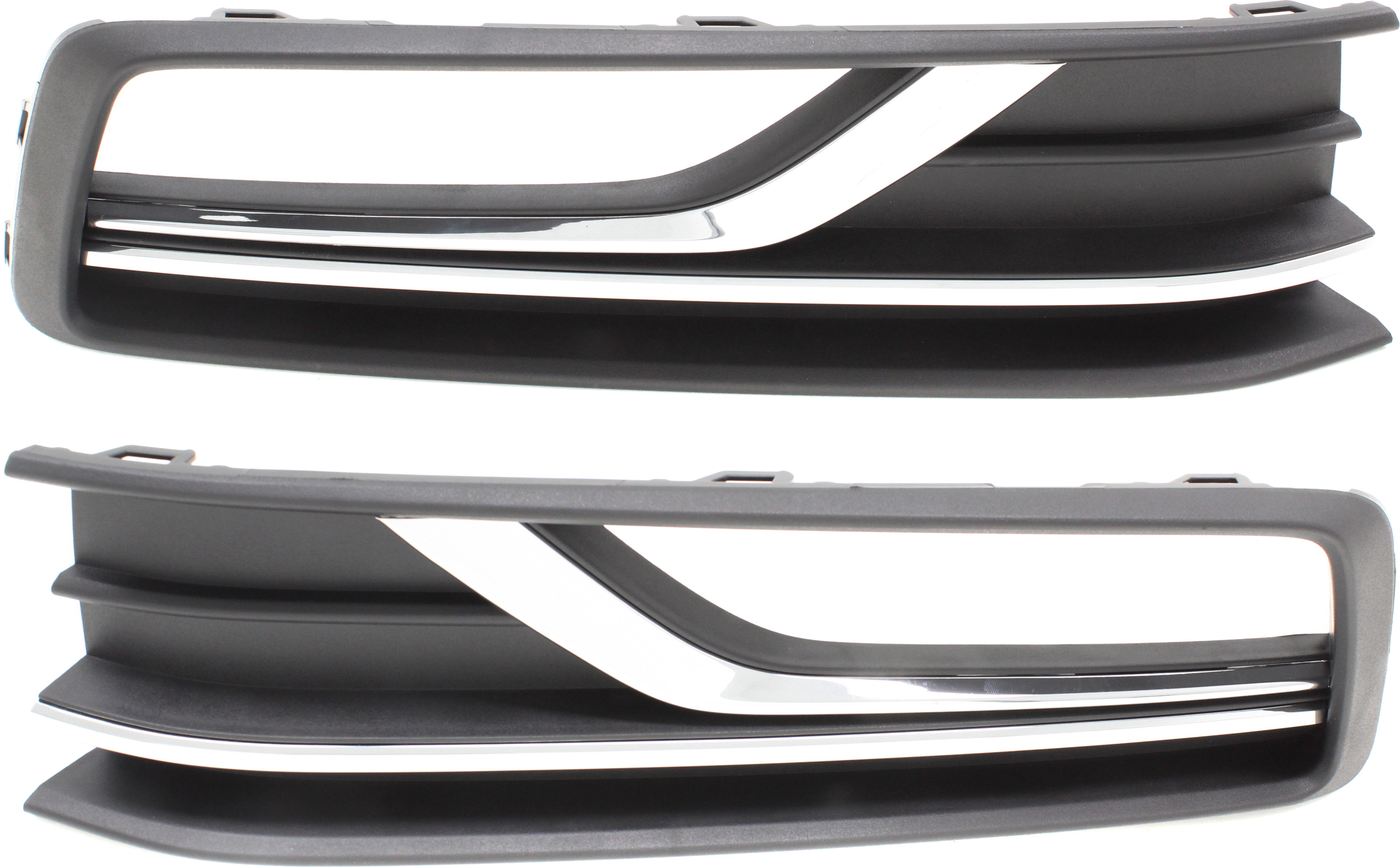 AM PASSAT 16-19 FRONT FOG LAMP MOLDING RH AND LH Textured Black Outer Grille w Block Heater 19 Wolfsburg Exc. GT R Line Models Canada USA Built Vehicle SKU SET RV10820003 Partslink VW1039146 VW1038146 OEM 561854662HRYP 561854661MRYP
