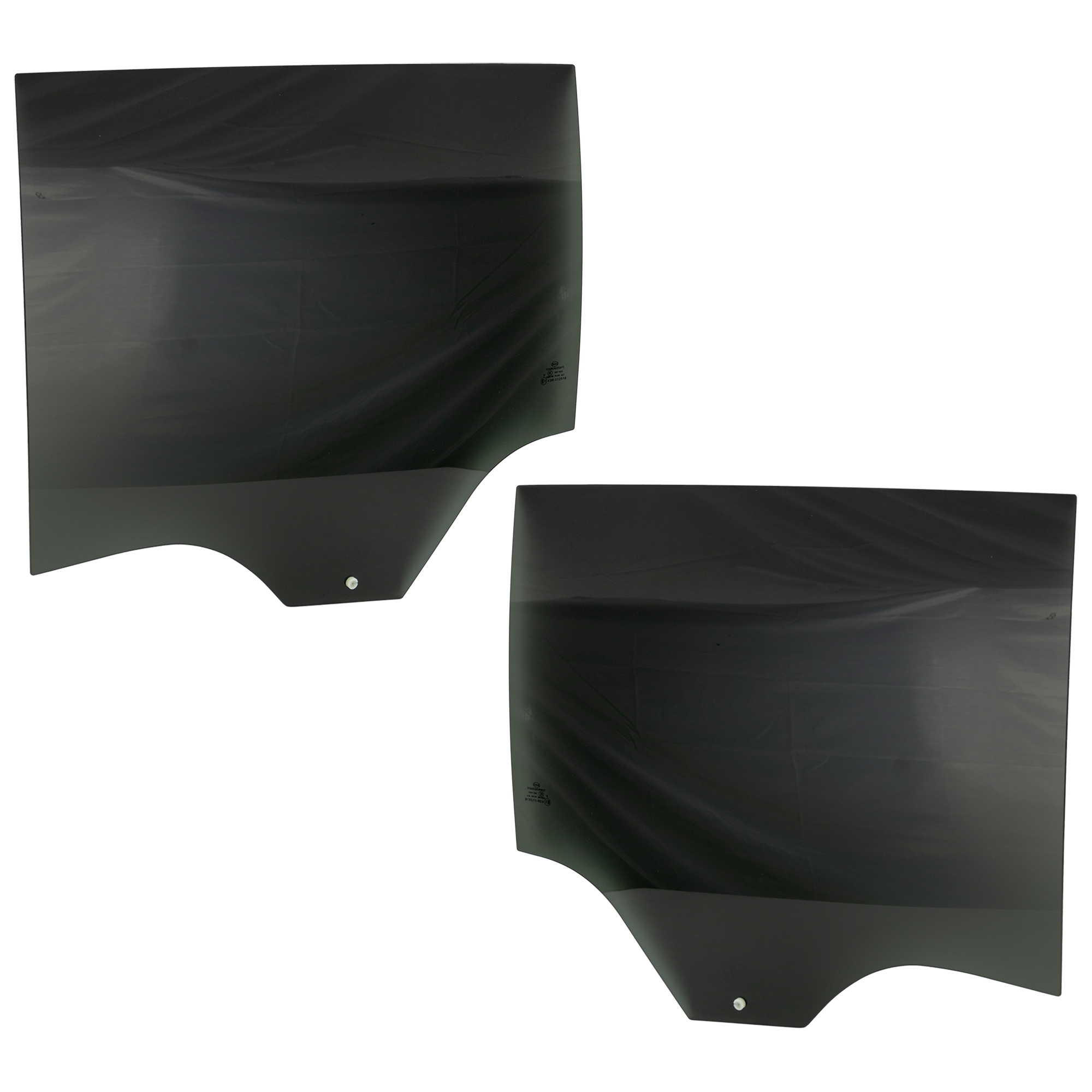 AM ATLAS 18-20 REAR DOOR GLASS RH AND LH Gray Tint Privacy w Solar Clip SKU SET RV48130011 OEM 3CN845025-3CN845026