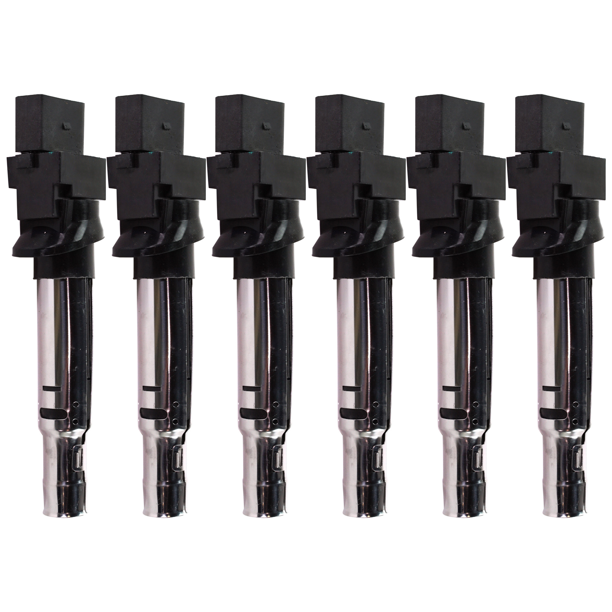 AM PASSAT TOUAREG 09-17 IGNITION COIL Set of 6-6 Cyl 3.6L Eng. 4 Male Blade type Terminals SKU SET RV50460003-6 OEM 230569-368227-522129-1788573-6