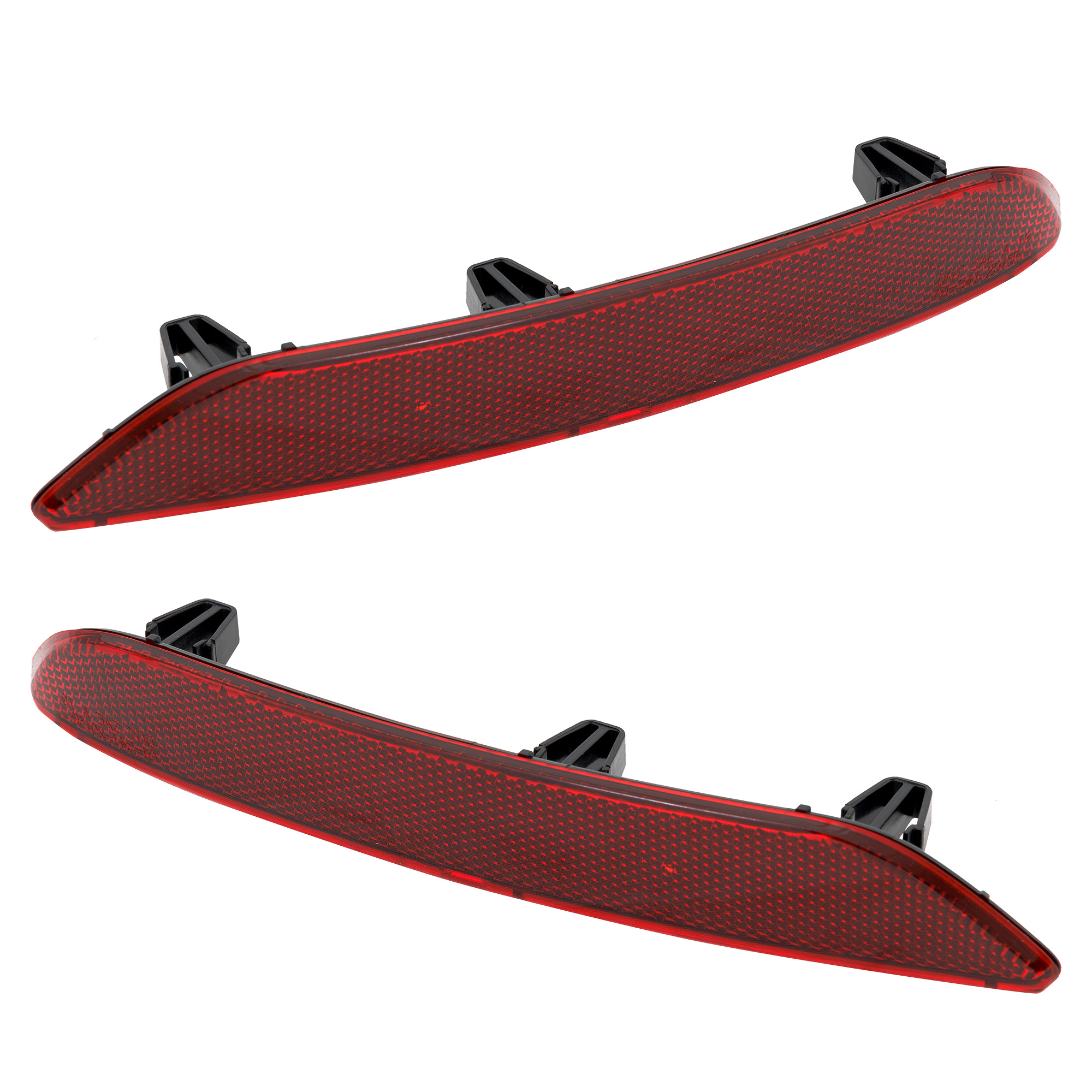 AM TAOS 22-23 REAR BUMPER REFLECTOR RH AND LH Lens and Housing w o Park Distance Control Sensor Holes CAPA SKU SET RV73490017UQ Partslink VW1185116C VW1184116C OEM 2GJ945106-2GJ945105