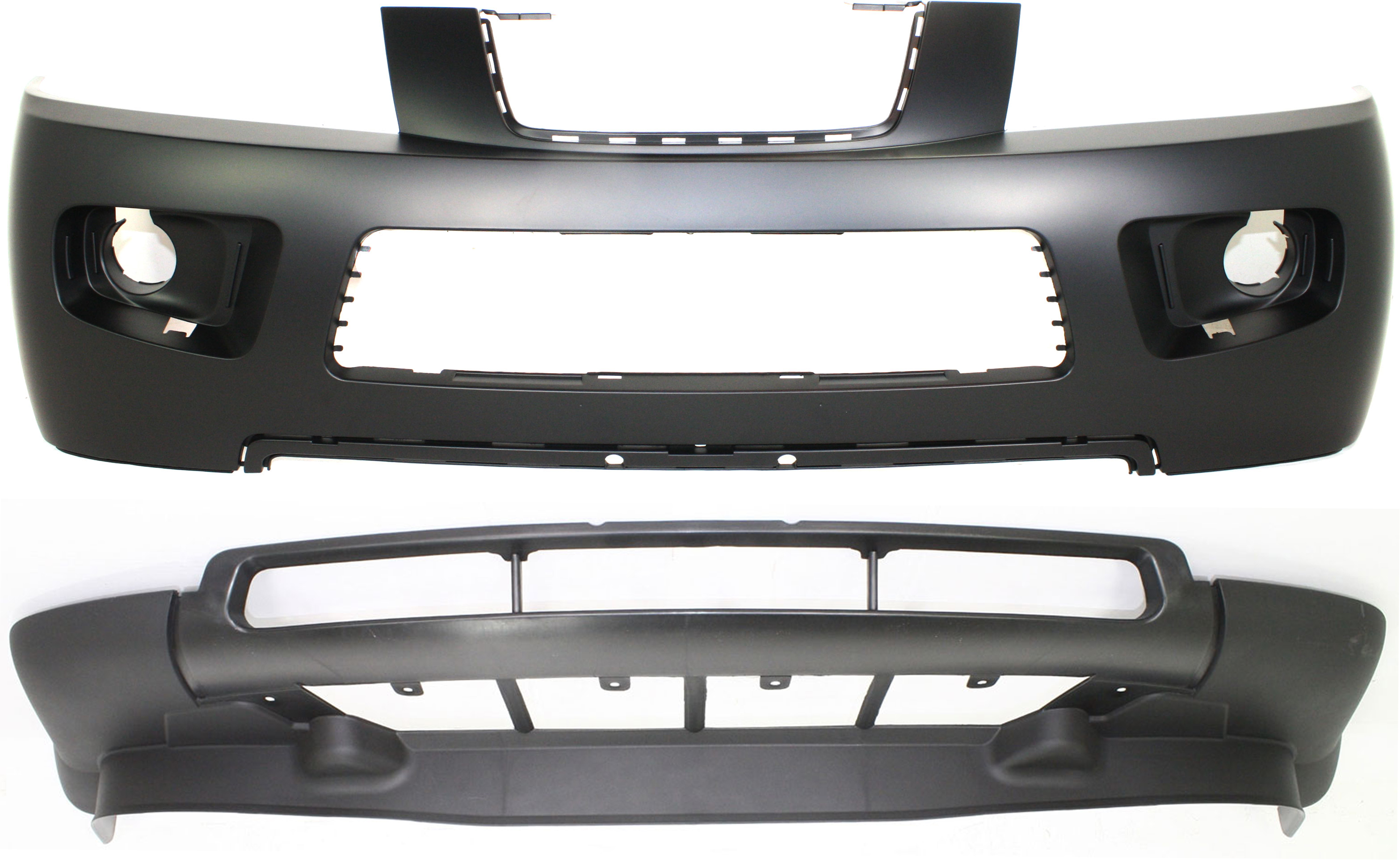 AM VUE 06-07 BUMPER COVER Set of 2 Front Upper and Lower w o Red Line Model SKU SET S010331P 2 Partslink GM1014100 GM1015101 OEM 15145505-15793219