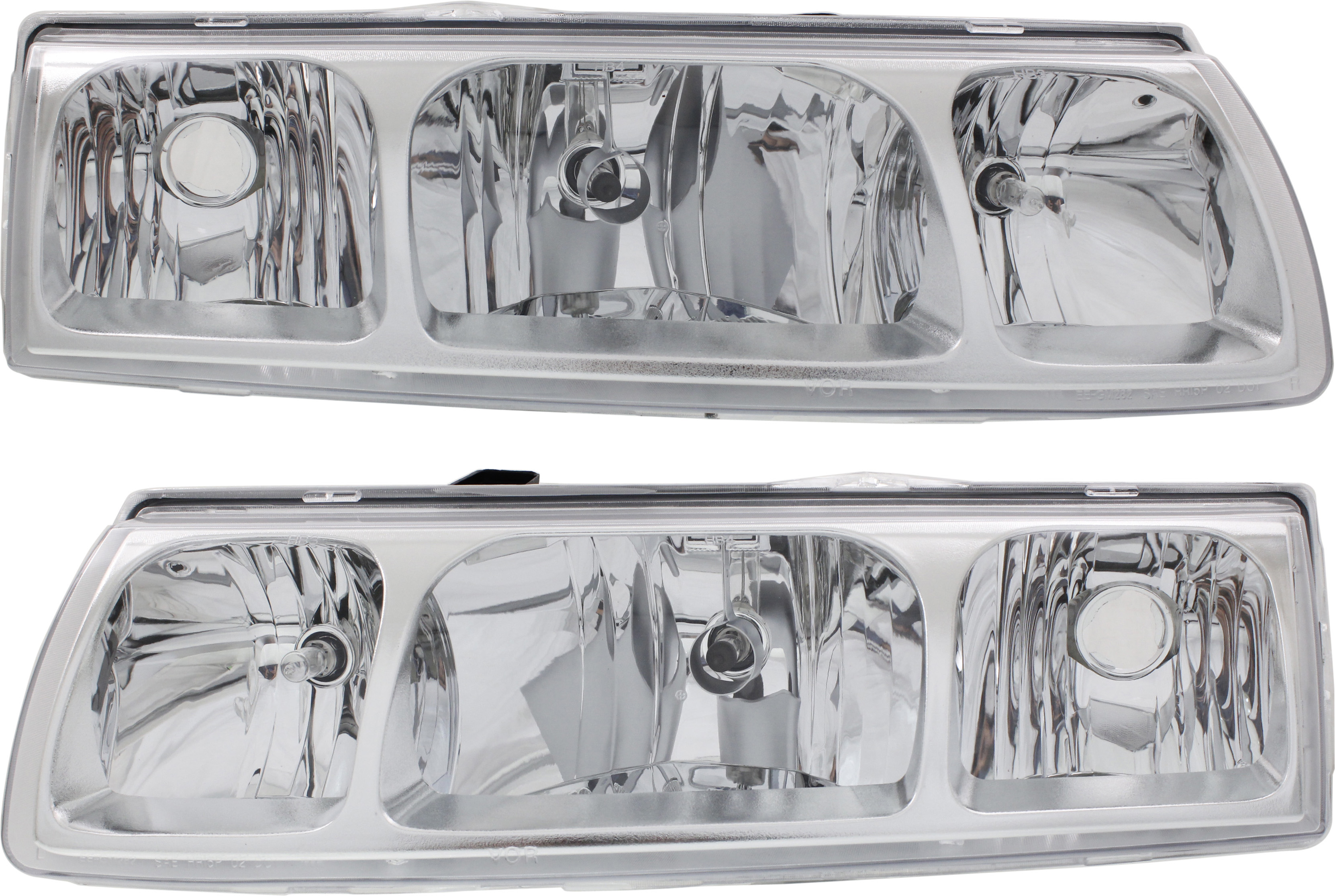 AM VUE 05-05 HEAD LAMP RH AND LH Assembly Halogen Chrome Interior SKU SET S100137 Partslink GM2502253 GM2503253 OEM 22730381-22730382