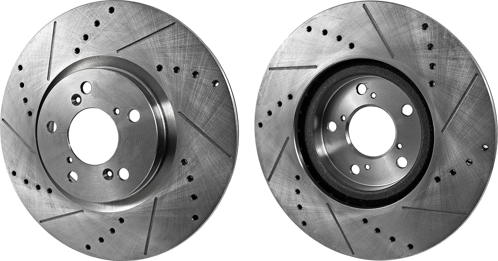 AM MDX 07-13 RLX 14-20 FRONT BRAKE DISC RH AND LH Drilled and Slotted SKU SET STPA27110028DRS2 OEM 31468-44605-0833322-900530-600