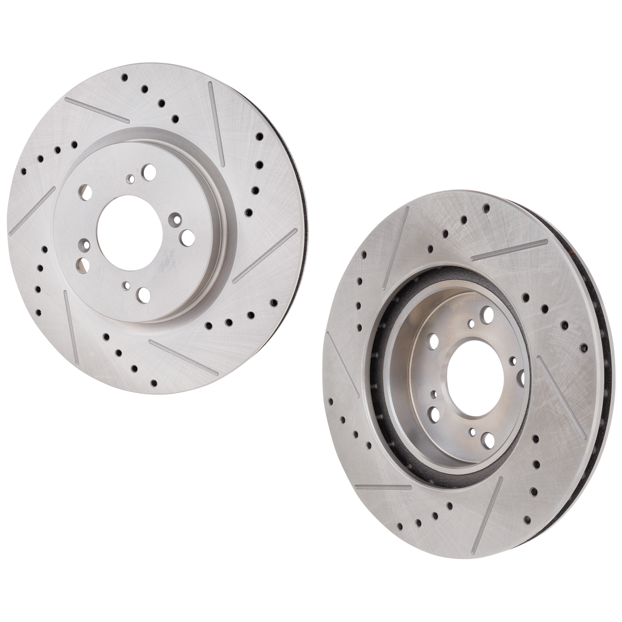 AM RL 05-12 FRONT BRAKE DISC RH AND LH Cross drilled and Slotted SKU SET STPA27110033DRS2 OEM 31394-44672-900836-60058021-31
