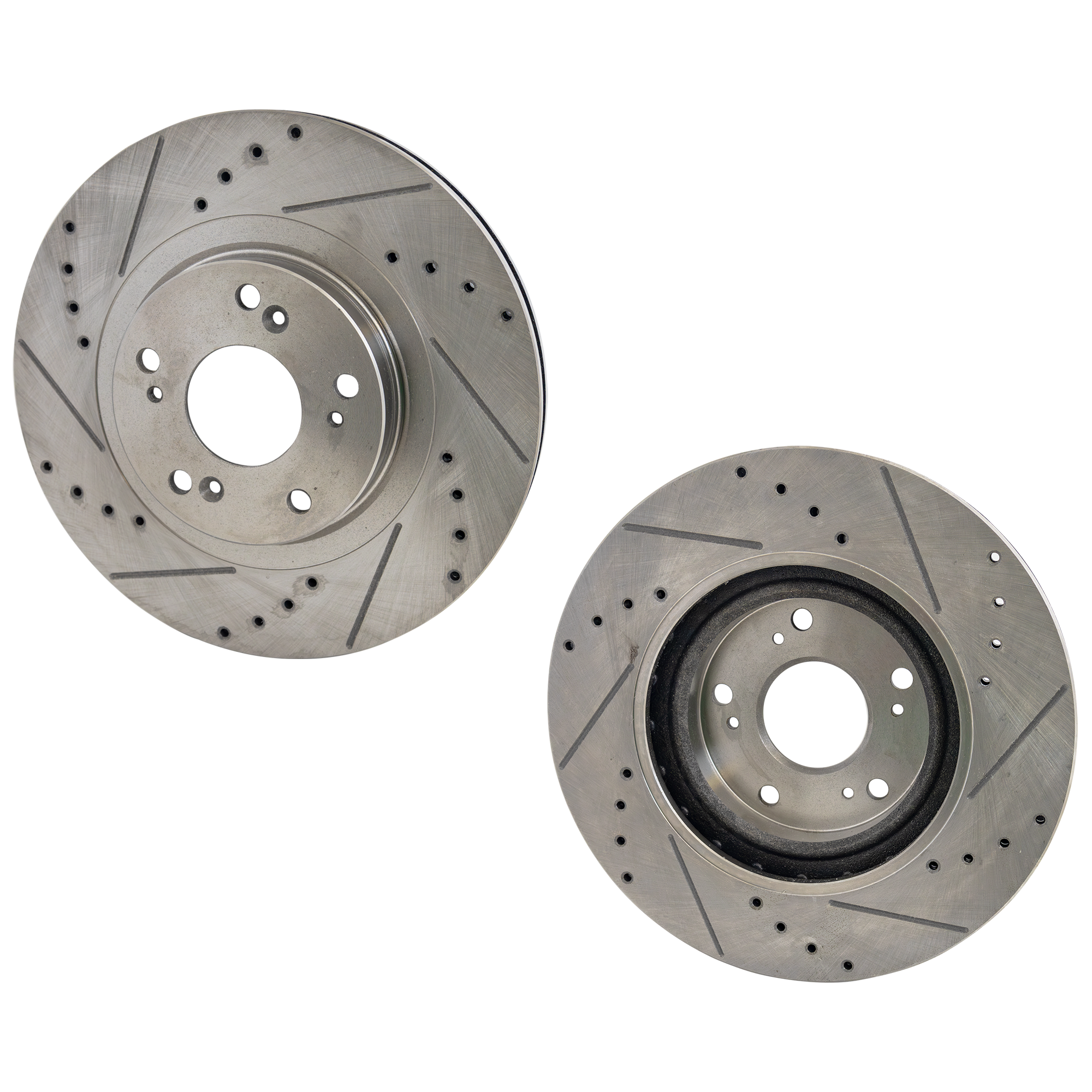 AM CSX 07-07 CIVIC 06-15 FRONT BRAKE DISC RH AND LH Cross drilled and Slotted SKU SET STPA27110036DRS2 OEM 19373-31347-31381-145557-60059