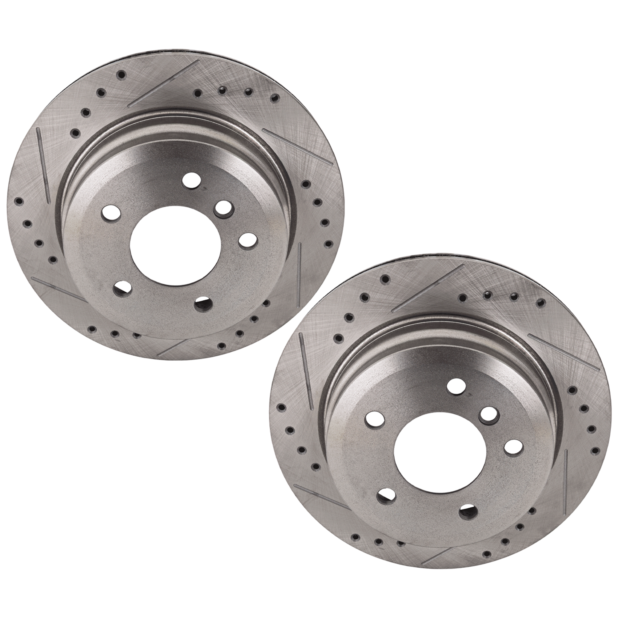 AM 3 SERIES 06-13 X1-12-15 REAR BRAKE DISC RH AND LH Drilled and Slotted SKU SET STPB27110009DRS2 OEM 34317-45508-45603-850052-90077