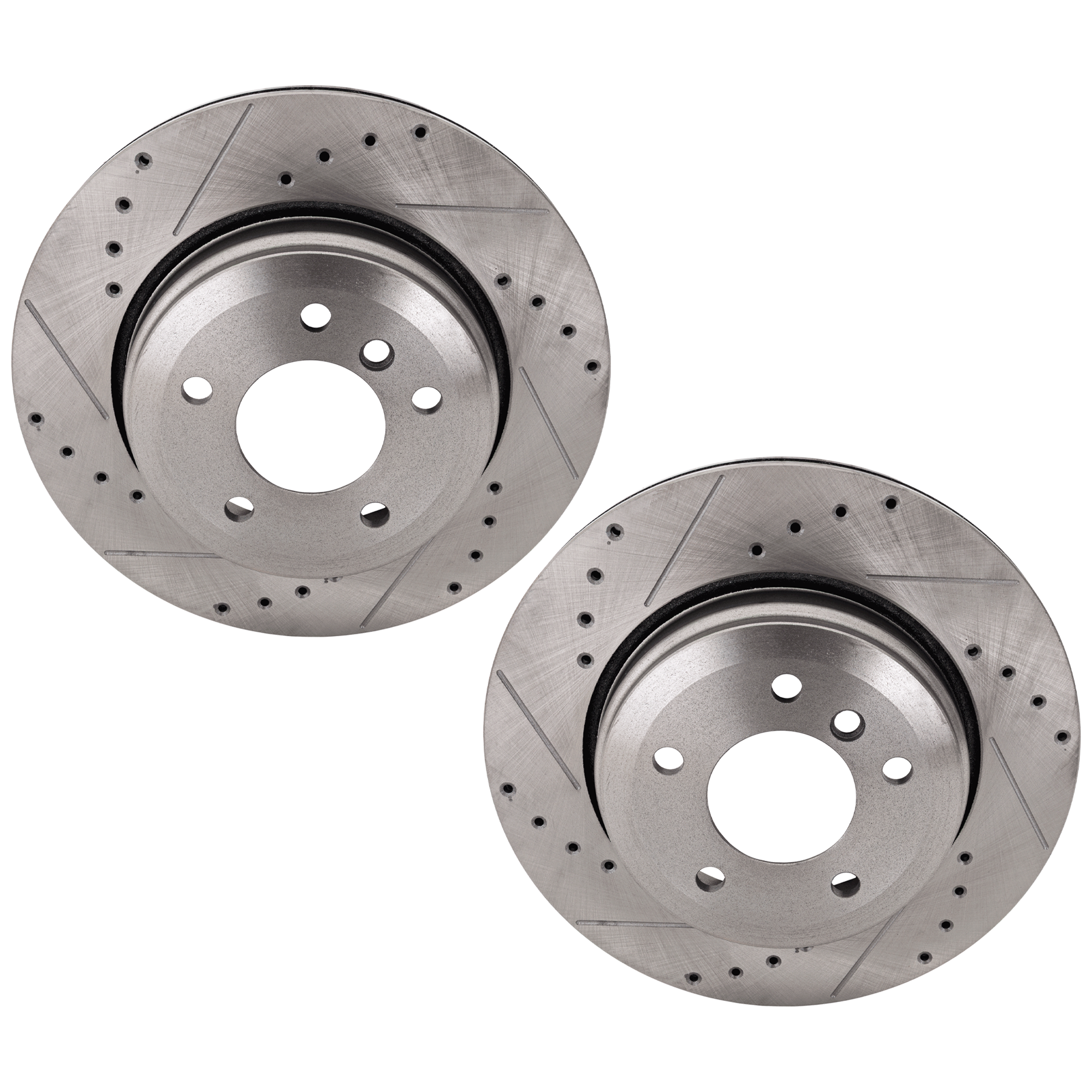 AM 5 SERIES 04-10 REAR BRAKE DISC RH AND LH Drilled and Slotted SKU SET STPB27110023DRS2 OEM 34278-45421-880496-900734-6003