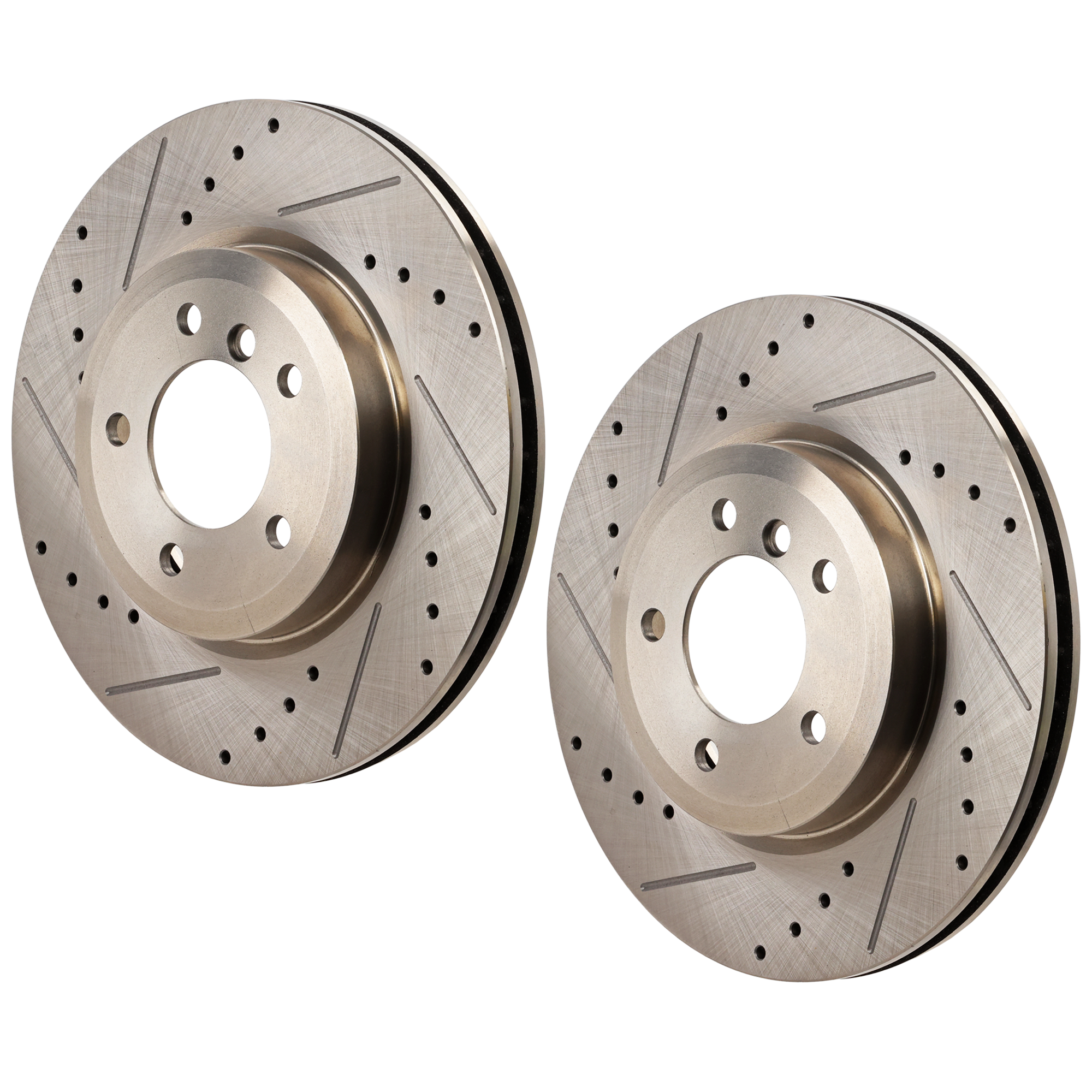 AM 3 SERIES 01-06 Z4-06-08 FRONT BRAKE DISC RH AND LH Drilled and Slotted SKU SET STPB27110032DRS2 OEM 12134052-34211-60031048-34211G