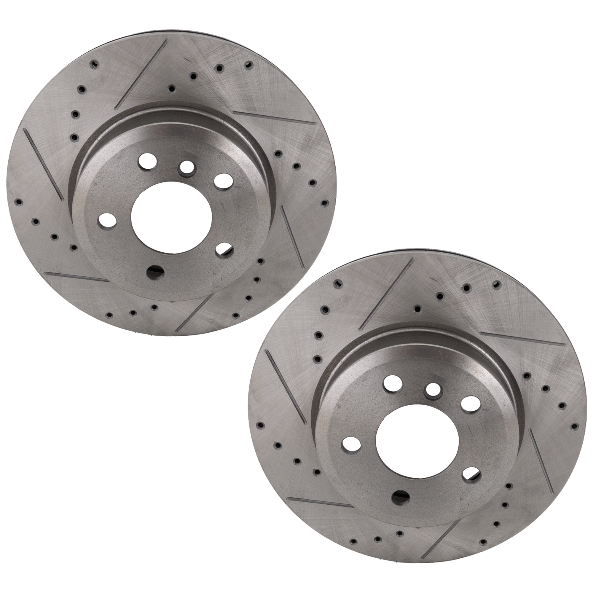 AM X3-04-10 FRONT BRAKE DISC Cross drilled and Slotted SKU SET STPB27110057DRS2 OEM 34284-45410-900556-980397-6003