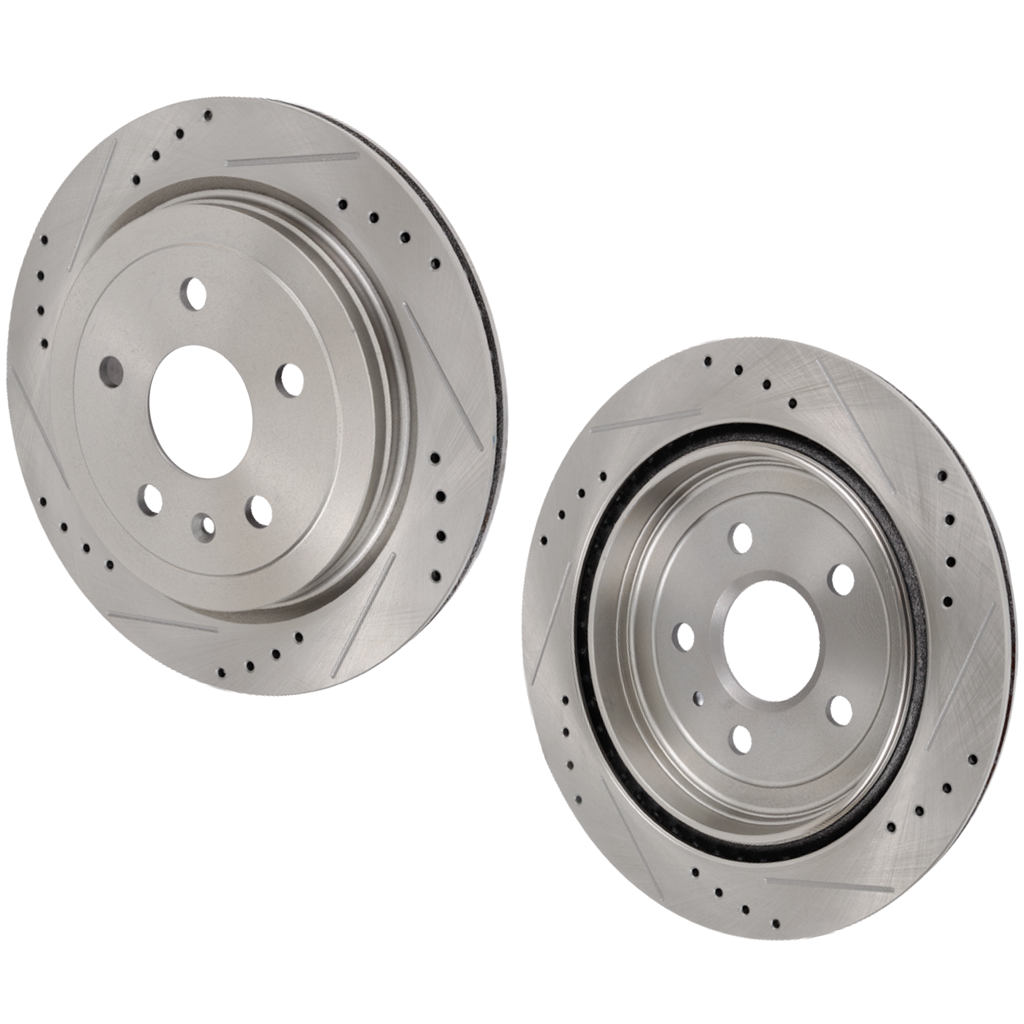 AM CTS 08-17 CAMARO 10-15 REAR BRAKE DISC RH AND LH Cross drilled and Slotted SKU SET STPC27110057DRS2 OEM 41237-55171-72038-493955-85013