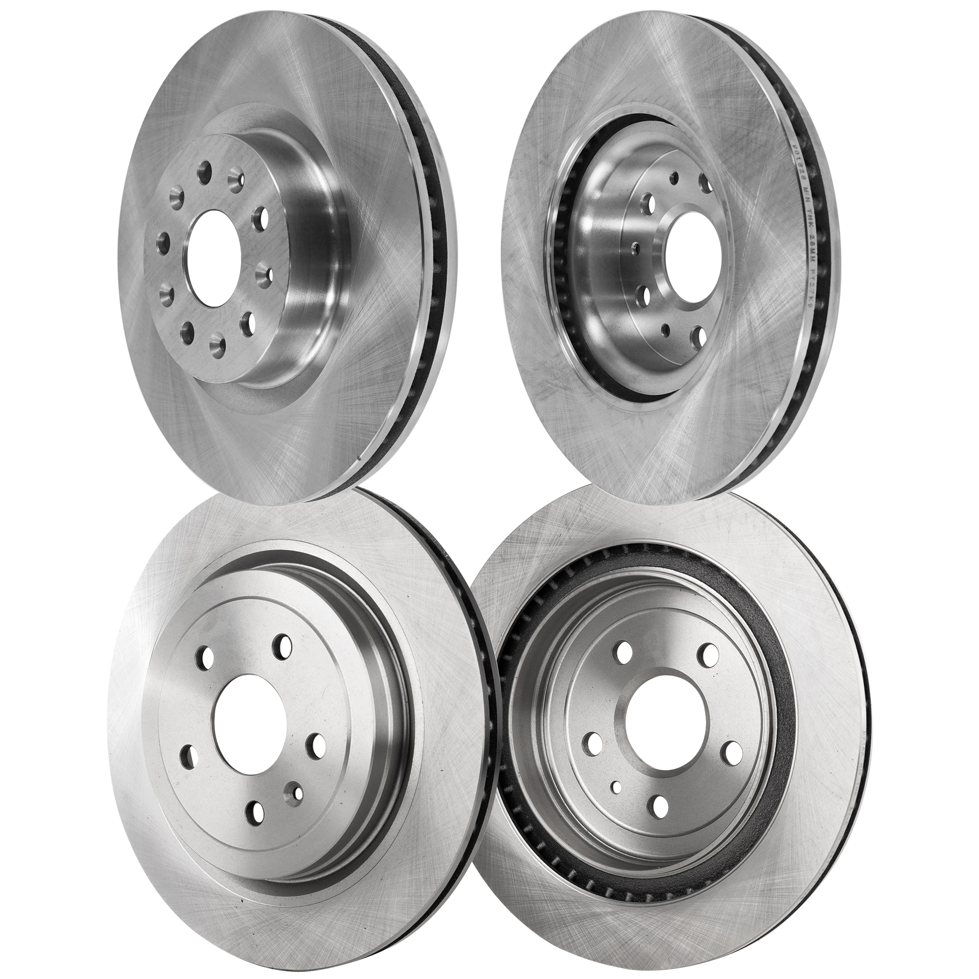 AM CTS 14-14 FRONT AND REAR BRAKE DISC RH AND LH 4 Wheel Set Plain Surface SKU SET STPC27110061-4 OEM 13591198-15267108-20808622