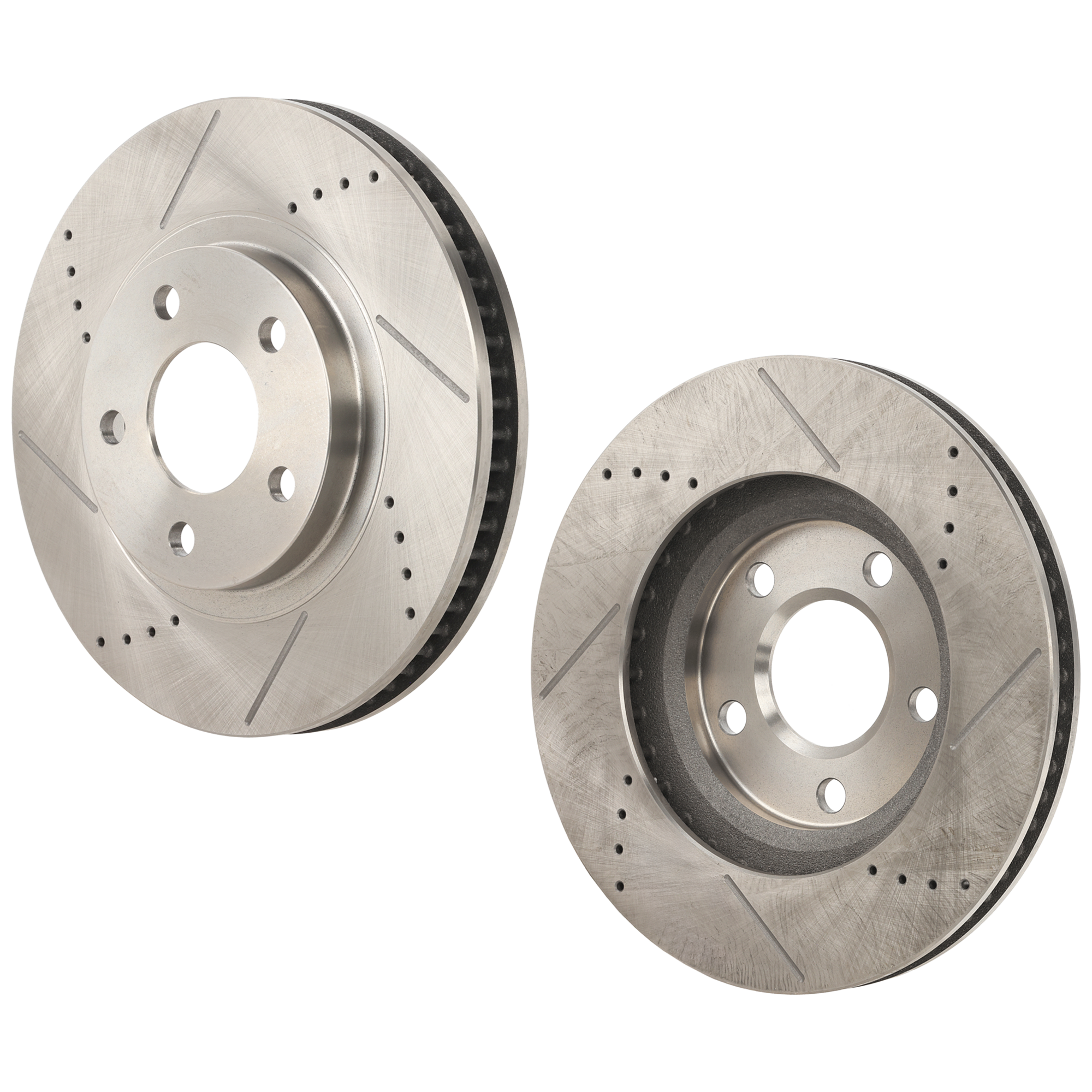 AM PARK AVENUE 97-05 ELDORADO 97-02 FRONT BRAKE DISC RH AND LH Cross drilled and Slotted SKU SET STPC27110064DRS2 OEM 19902-55034-56641-65935-101703