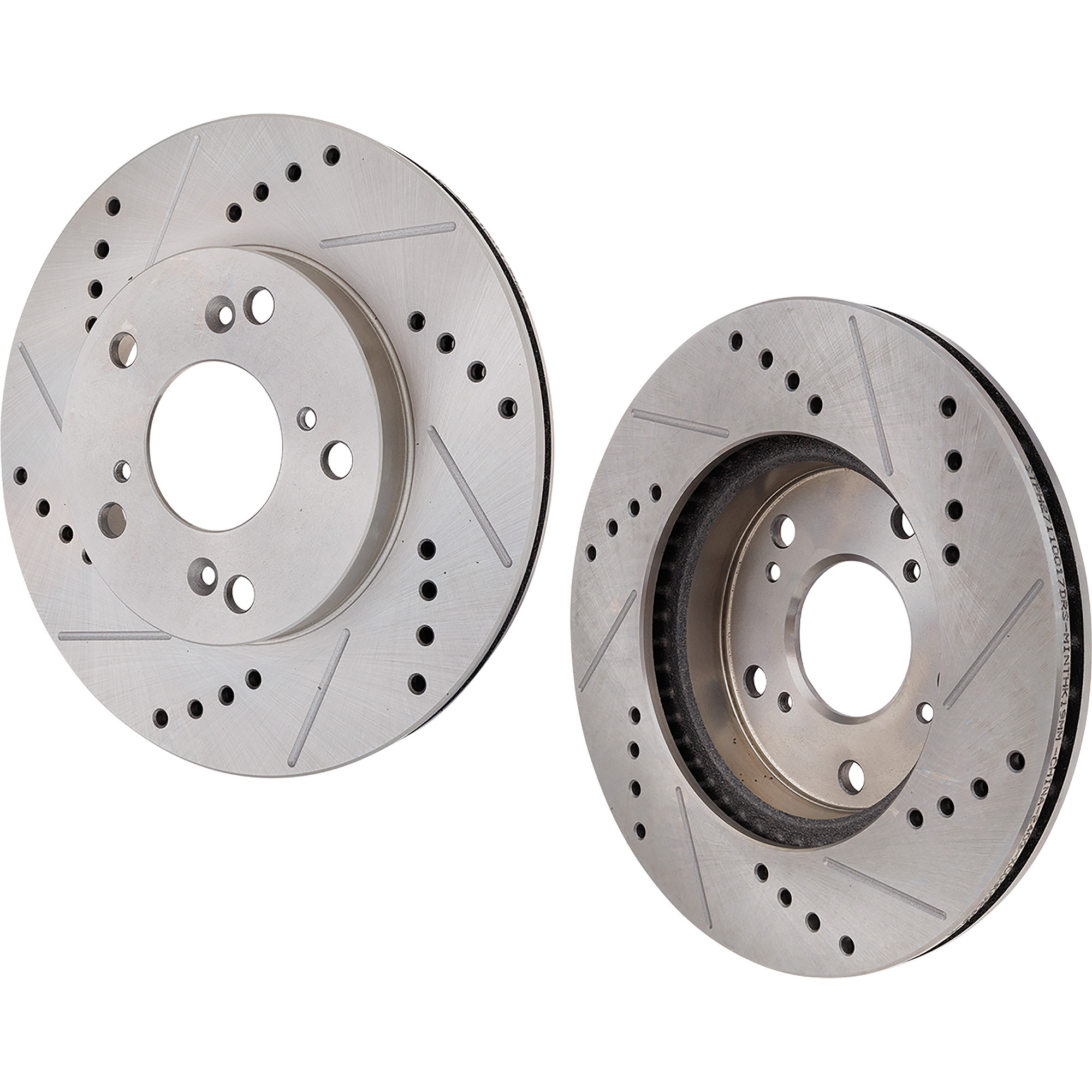 AM GRAND RPRIX 04-08 IMPALA 11-13 IMPALA LIMITED 14-16 REAR BRAKE DISC RH AND LH Drilled and Slotted SKU SET STPC27110069DRS2 OEM 55085-145442-580171-48880171-6