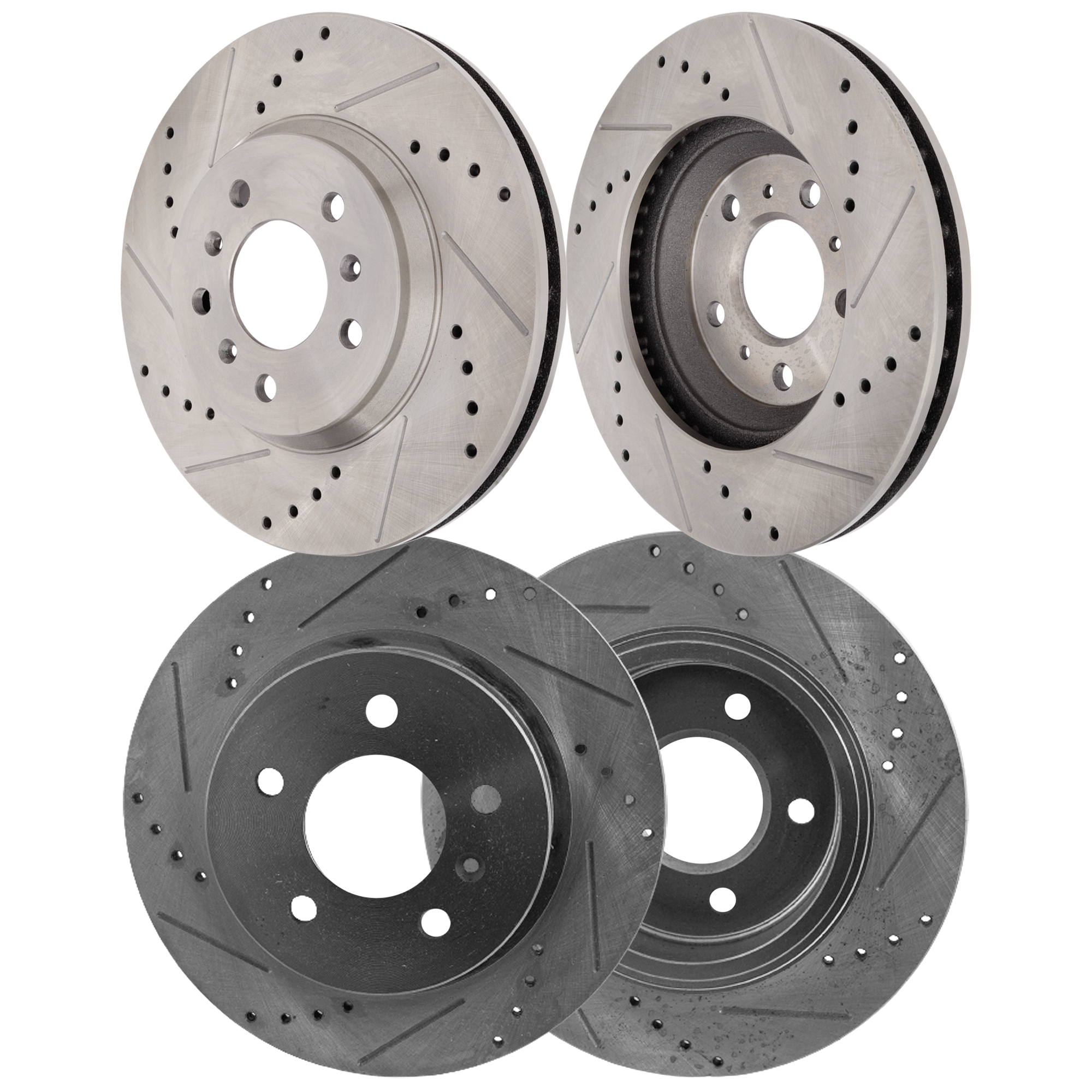 AM LUCERNE 06-11 FRONT AND REAR BRAKE DISC RH AND LH 4 Wheel Set Cross drilled and Slotted SKU SET STPC27110072DRS4 OEM 19372-55126-145654-493755-5804