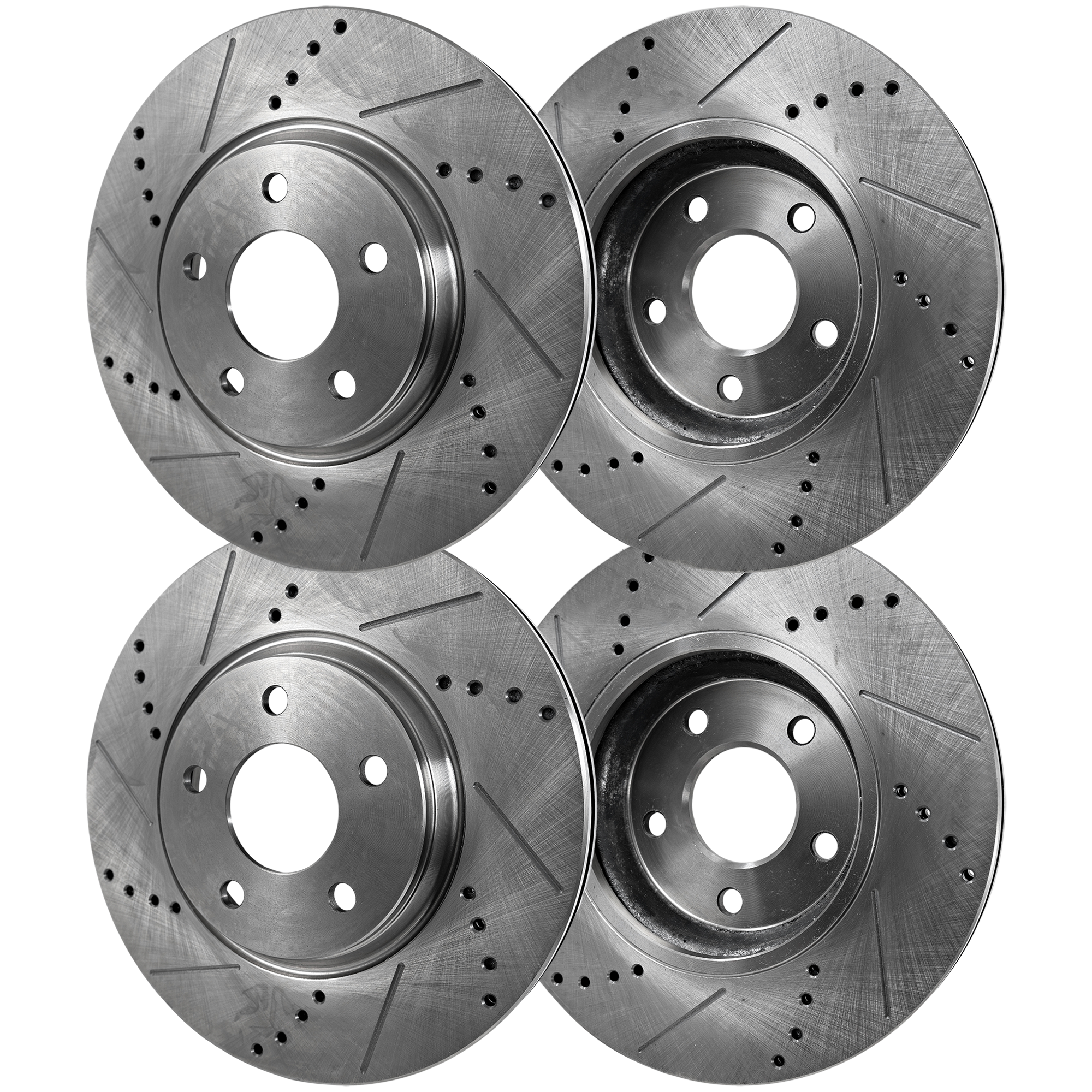 AM COBALT 05-08 MALIBU 04-12 FRONT AND REAR BRAKE DISC RH AND LH 4 Wheel Set Cross drilled and Slotted SKU SET STPC27110079DRS4 OEM 19352-55094-145563-493465-4888