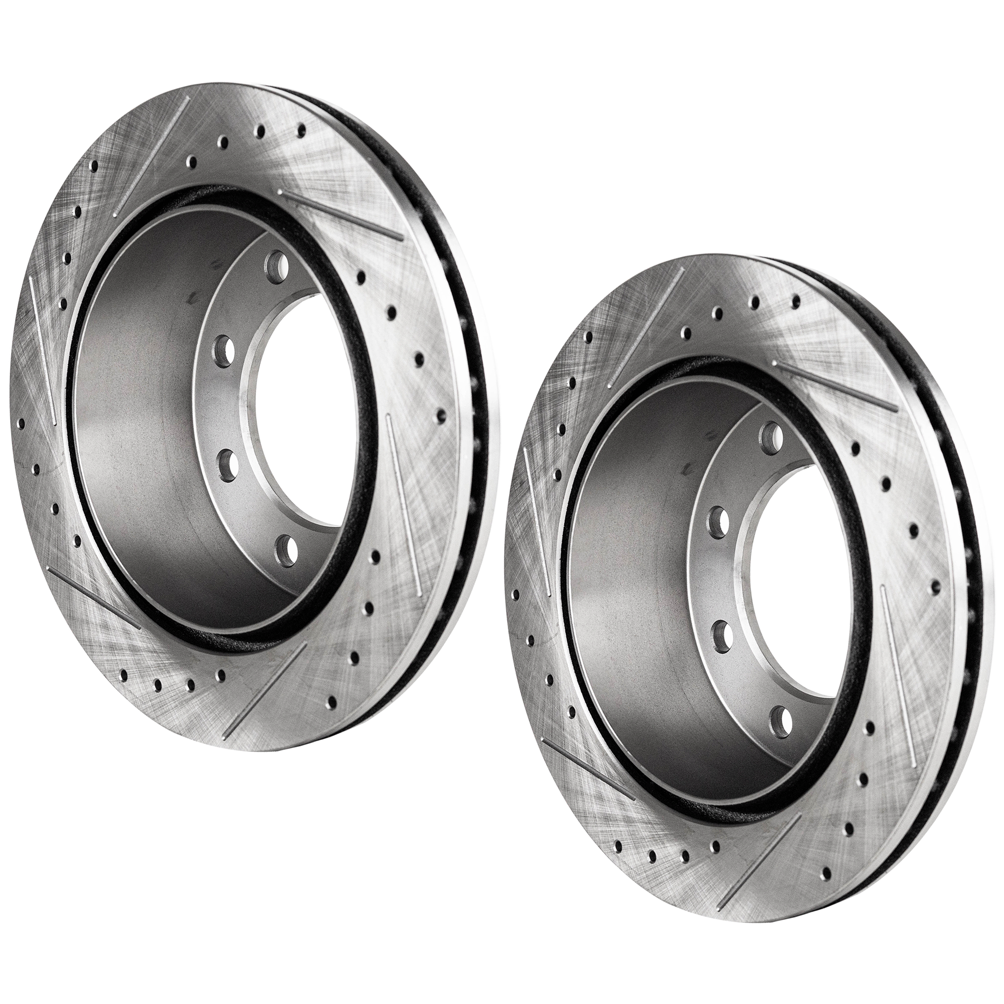 AM SILVERADO SIERRA 04-04 FRONT AND REAR BRAKE DISC Cross drilled and Slotted Vented 8 Lugs Performance Rotor Set of 2 SKU SET STPC27110100DRS5 OEM 19952-55055-56828-86828-101008