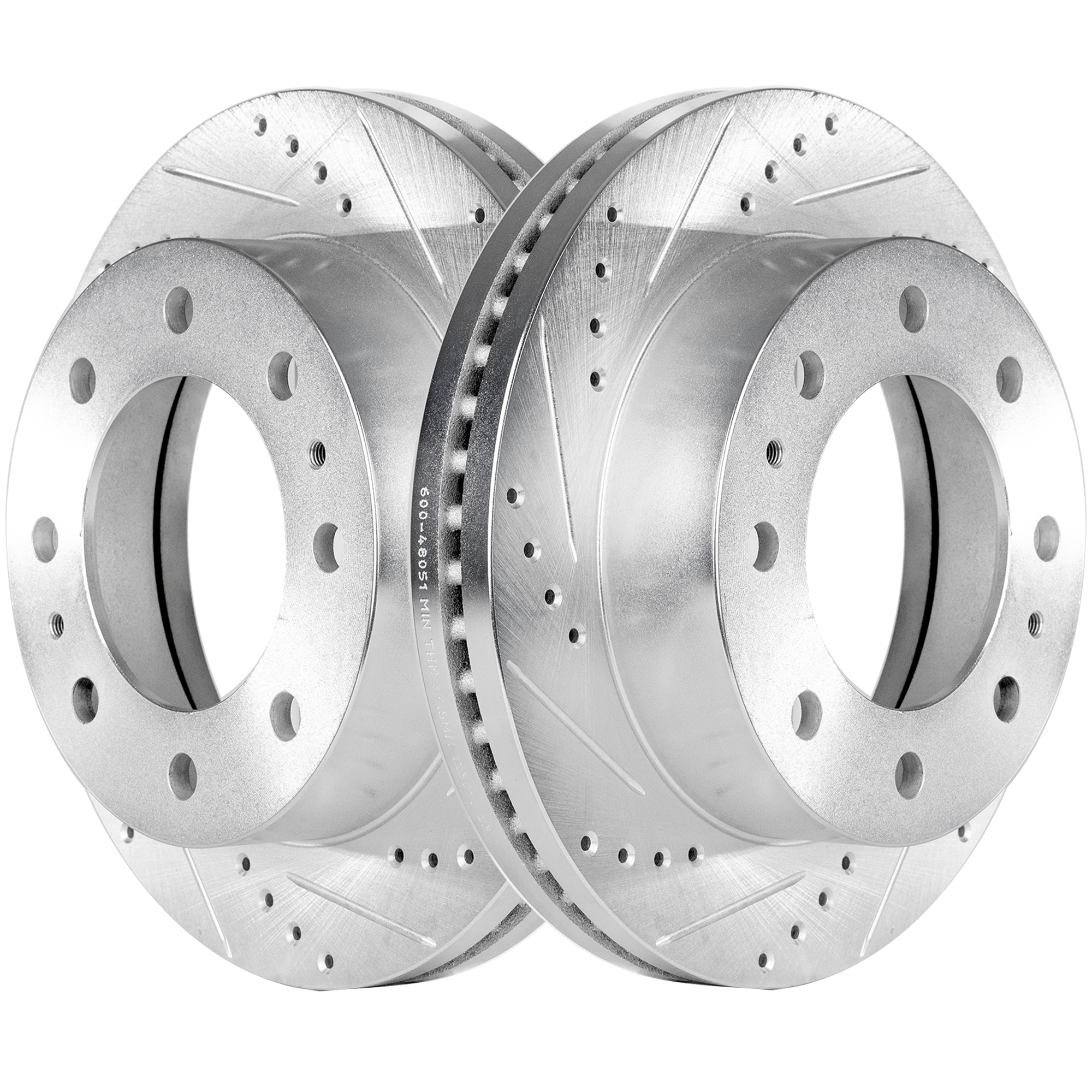 AM SILVERADO SIERRA 01-10 EXPRESS SAVANNA VAN 03-22 FRONT BRAKE DISC 2 Wheel Set Cross drilled and Slotted SKU SET STPC27110101DRS2 OEM 55062-55072-145316-145317-4932