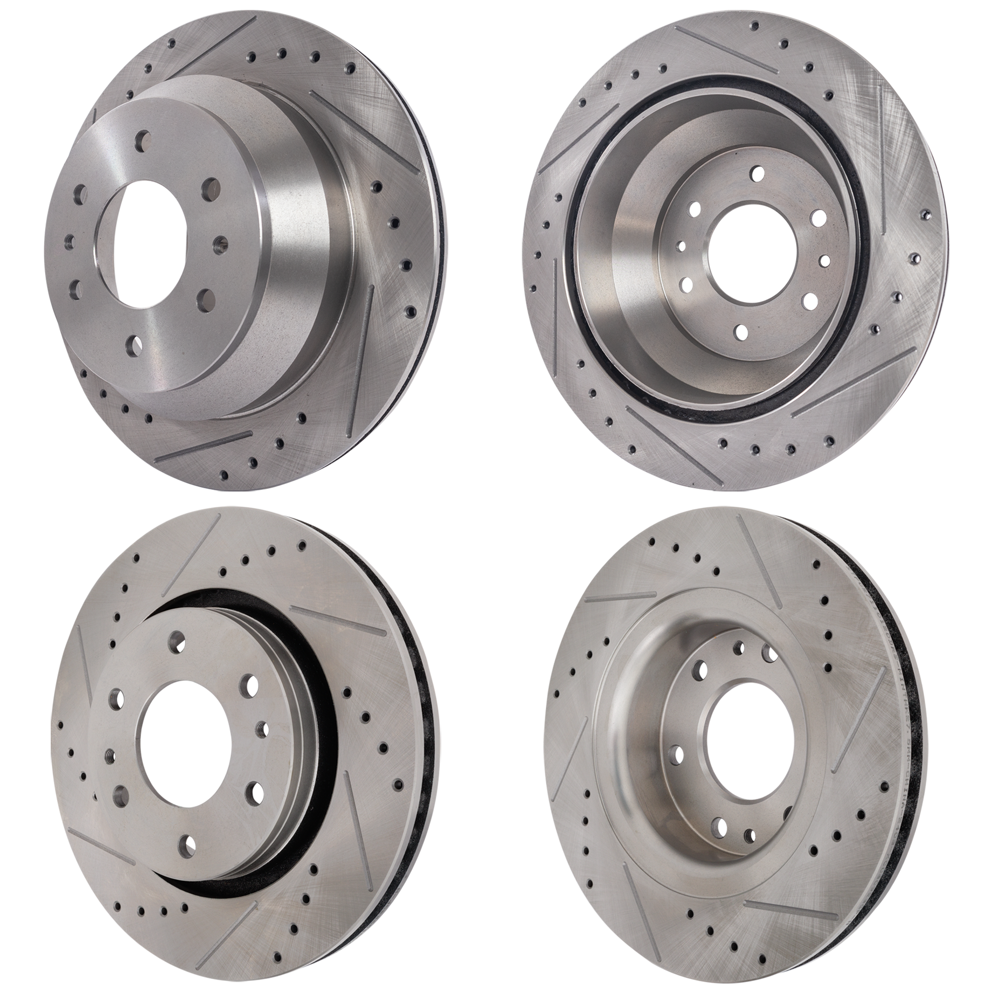 AM ASCENDER 07-08 ENVOY 06-09 FRONT AND REAR BRAKE DISC 4 Wheel Set Cross drilled and Slotted SKU SET STPC27110120DRS4 OEM 19958-55073-101758-145314-1058