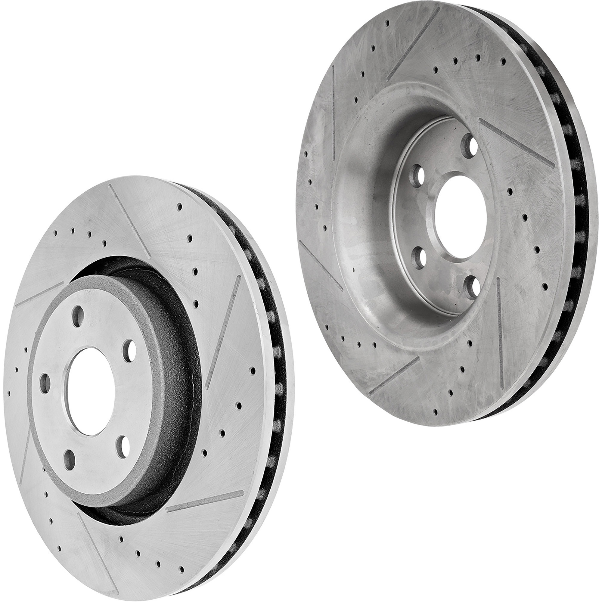 AM DURANGO 11-23 GRAND CHEROKEE 11-21 FRONT BRAKE DISC RH AND LH Cross drilled and Slotted 5 Lugs SKU SET STPD27110016DRS2 OEM 43175-53064-850240-60042007-53