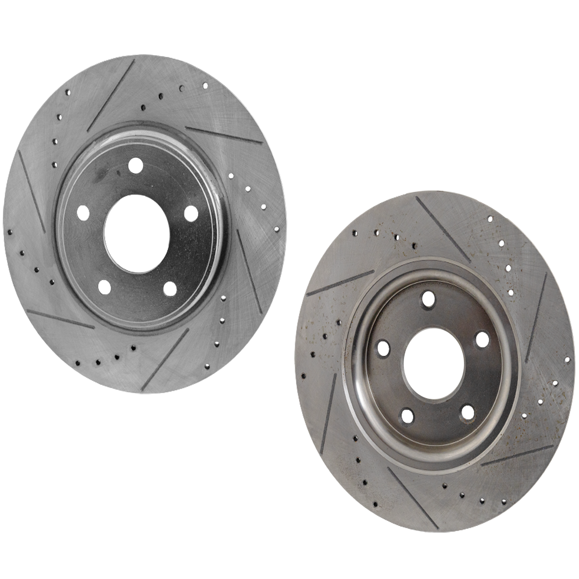 AM TOWN COUNTRY 12-16 GRAND CARAVAN 12-19 REAR BRAKE DISC RH AND LH Cross drilled and Slotted SKU SET STPD27110020DRS2 OEM 43180-53069-780965-850314-6004
