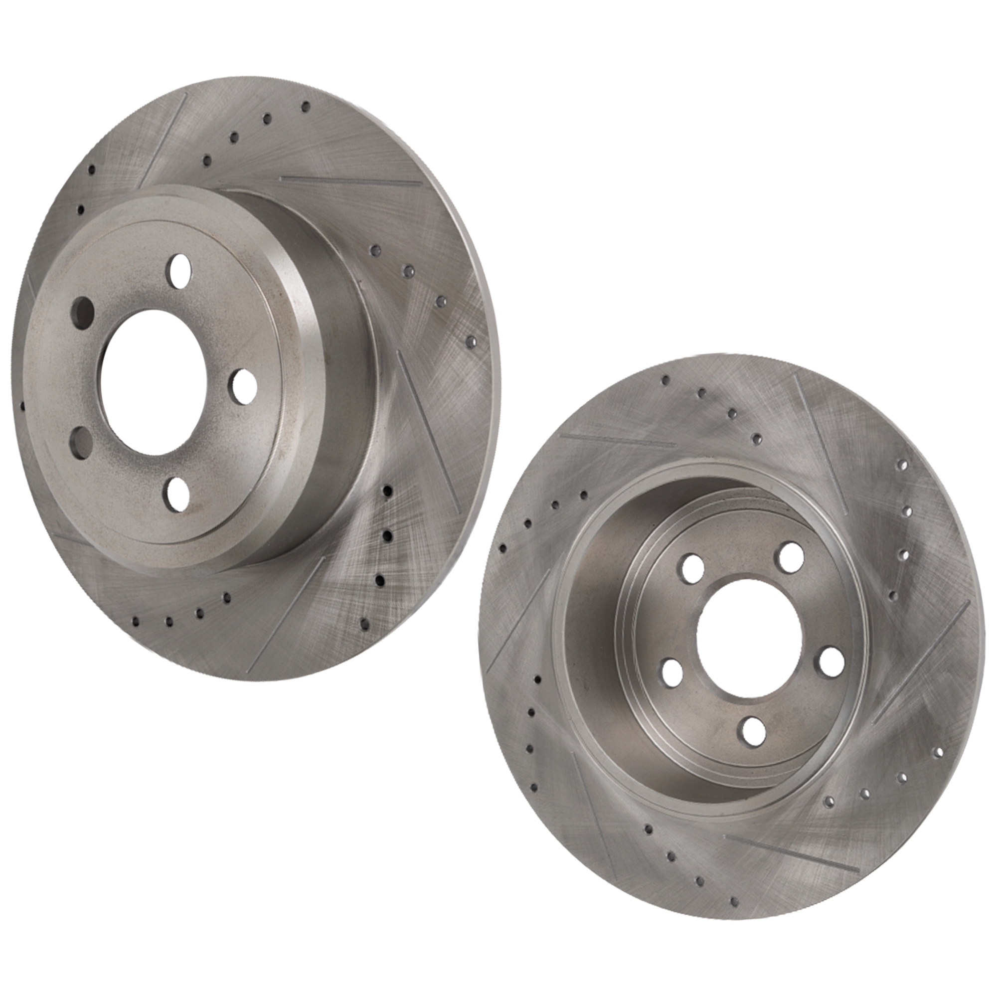 AM CHRYSLER 300-05-17 MAGNUM 05-08 REAR BRAKE DISC RH AND LH 2 Wheel Set Cross drilled and Slotted SKU SET STPD27110027DRS2 OEM 53021-780254-60039016-2AMV9208