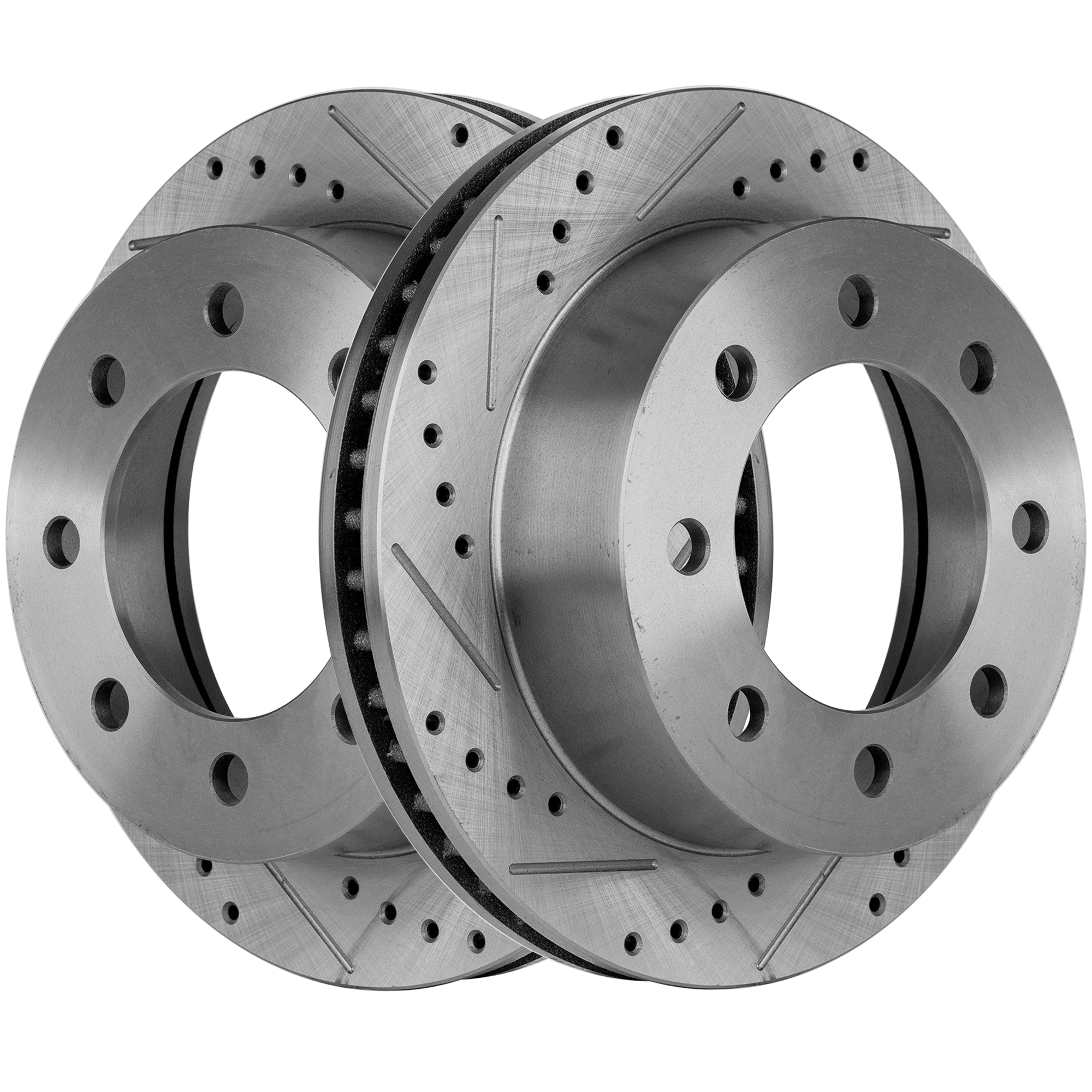 AM RAM 2500-3500 P U 00-02 FRONT BRAKE DISC RH AND LH Performance Rotor Drilled and Slotted SKU SET STPD27110040DRS2 OEM 5393-19909-76920-103159-145283