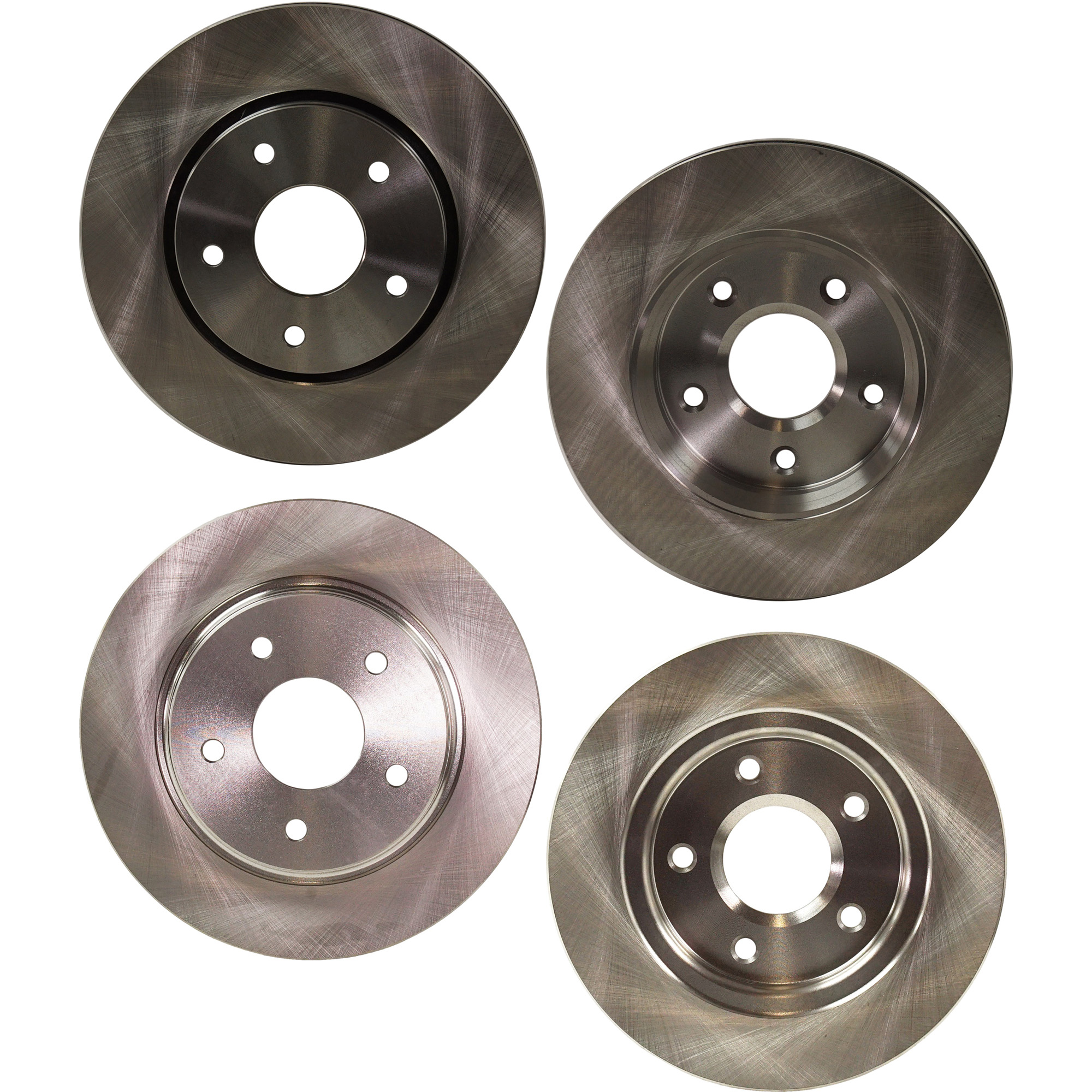 AM C V 12-15 GRAND CARAVAN 08-16 FRONT AND REAR BRAKE DISC Plain Surface Vented Front Solid Rear 5 Lugs 4 Wheel Set SKU SET STPD27110053-4 OEM 4721995AA 4721933AB 4779783AA