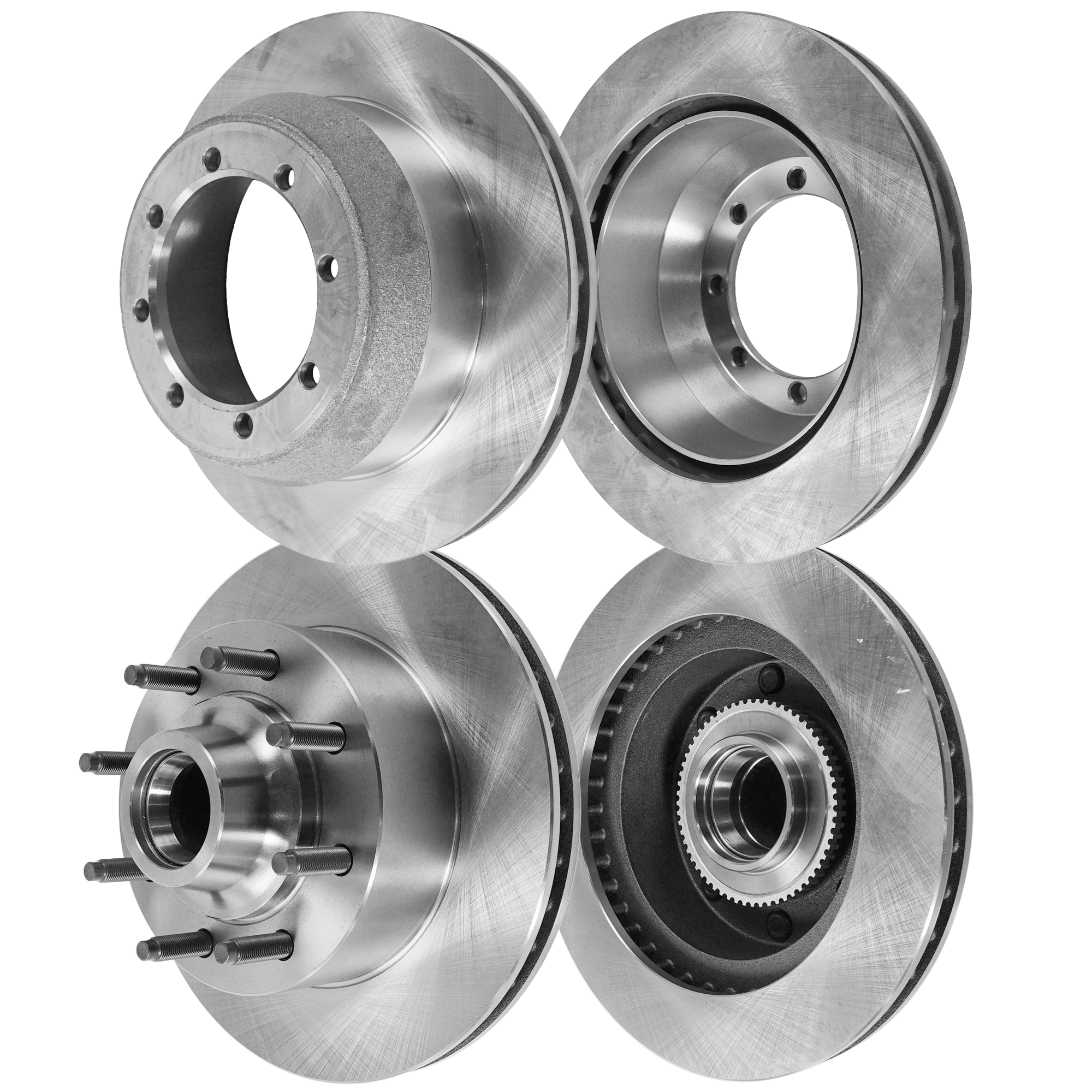 AM E 350 SUPER DUTY 99-00 FRONT AND REAR BRAKE DISC RH AND LH 4 Wheel Set Plain Surface SKU SET STPF27110015-4 A OEM F5UZ1102A XC2Z2C026BB