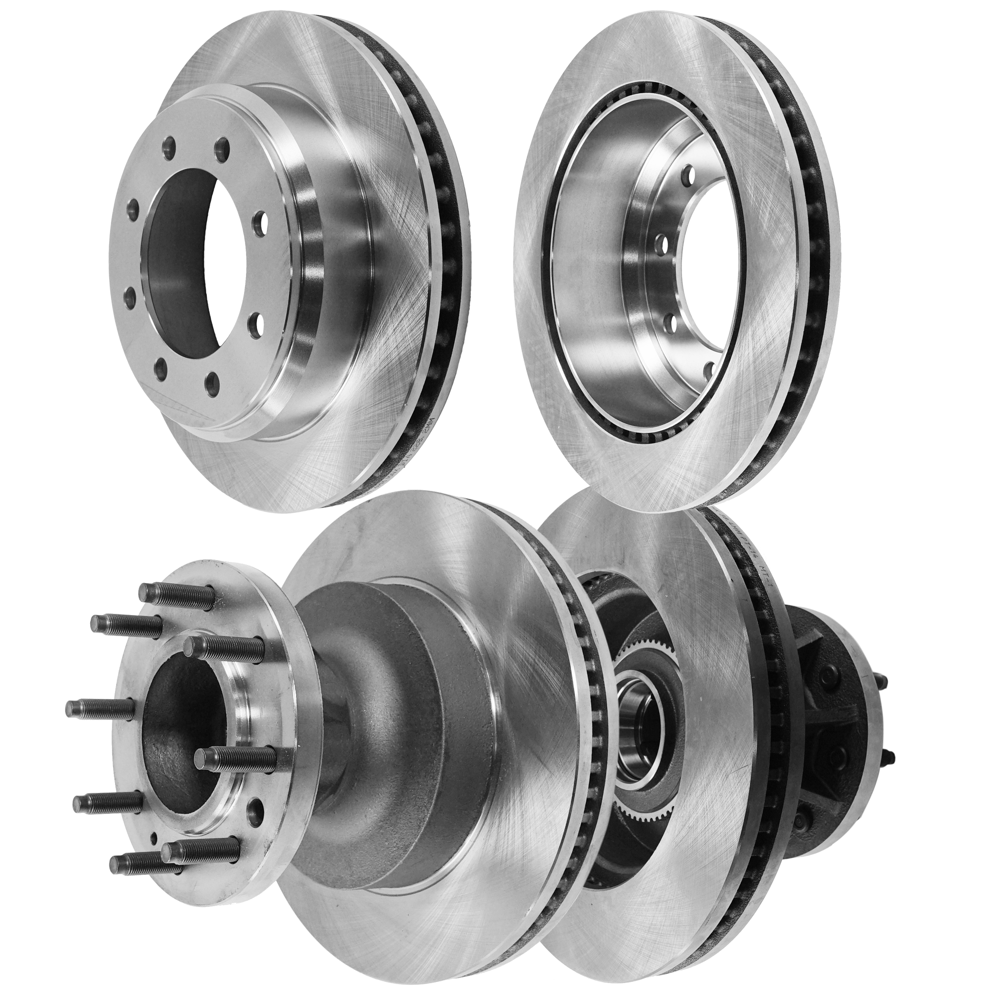 AM E 350 SUPER DUTY 08-21 FRONT AND REAR BRAKE DISC RH AND LH 4 Wheel Set Plain Surface SKU SET STPF27110016-4 OEM 12165126-42260-54158-850062-90