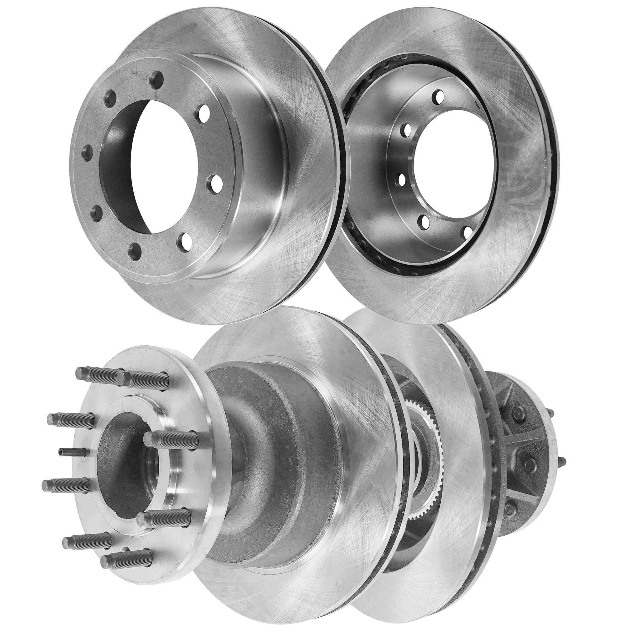 AM E 350 ECONOLINE CLUB WAGON 99-02 E 350 SUPER DUTY 99-07 FRONT AND REAR BRAKE DISC RH AND LH 4 Wheel Set Plain Surface SKU SET STPF27110017-4 OEM 19851-54073-66799-102005-14525
