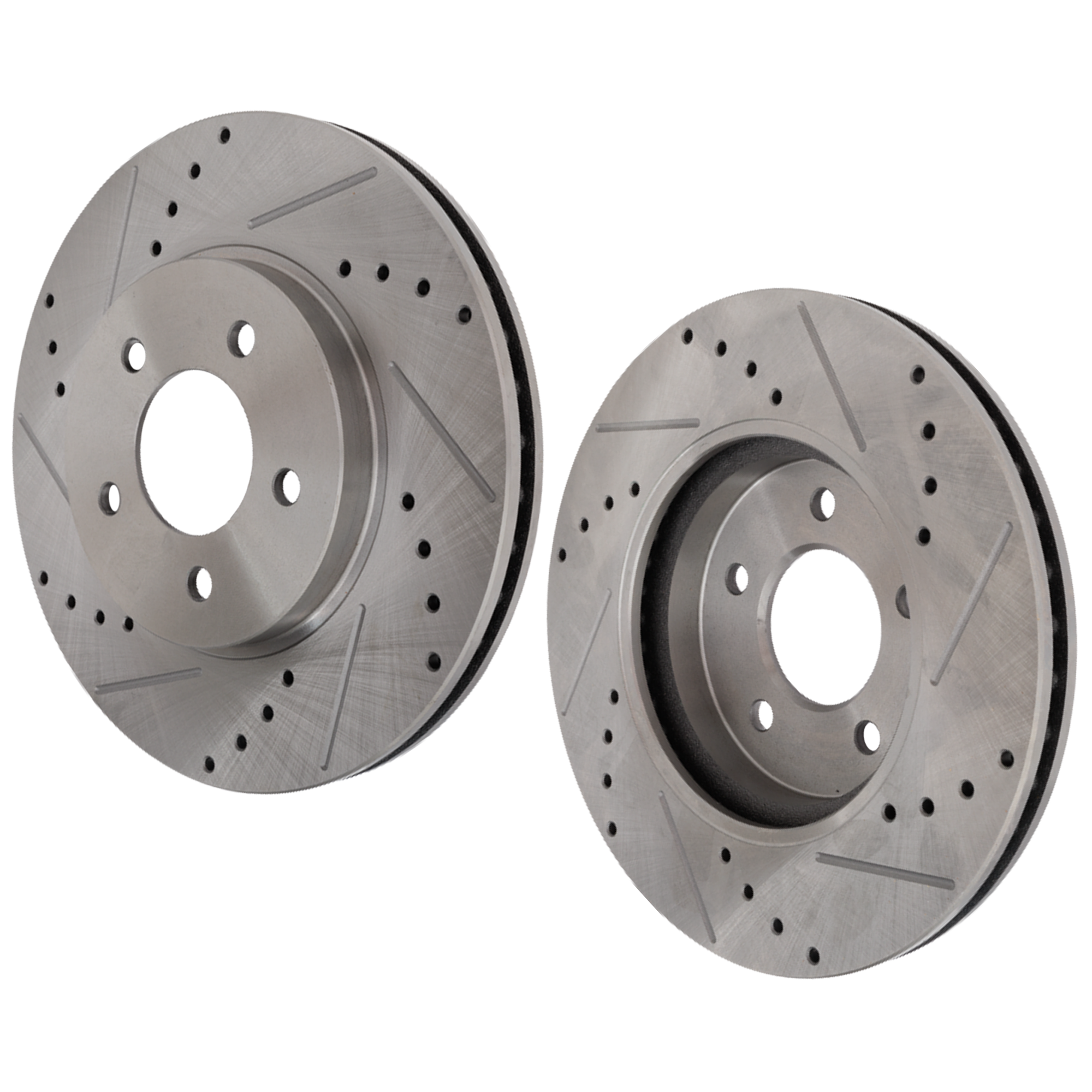 AM ESCAPE 04-12 TRIBUTE 05-11 FRONT BRAKE DISC RH AND LH Cross drilled and Slotted SKU SET STPF27110032DRS2 OEM 19360-54123-145583-492595-6802