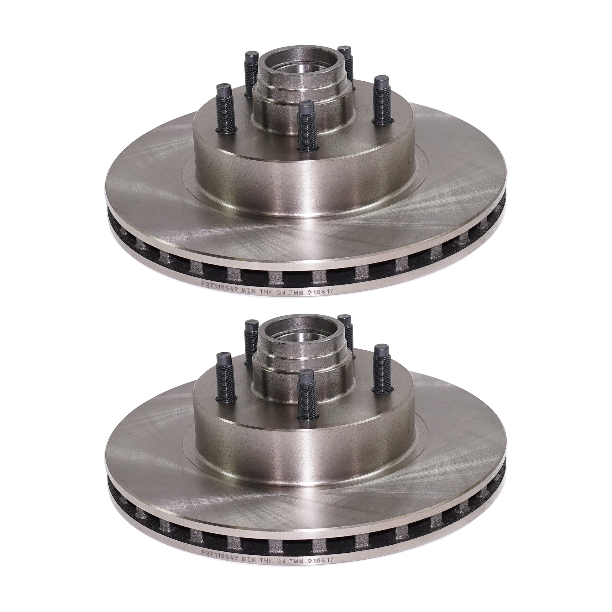 AM EXPLORER 95-01 RANGER 98-11 FRONT BRAKE DISC 2 Wheel Set Plain Surface Vented 5 Lugs SKU SET STPF27110049-2 OEM F5TZ1102H F6TZ1102GA 4L5Z1102B
