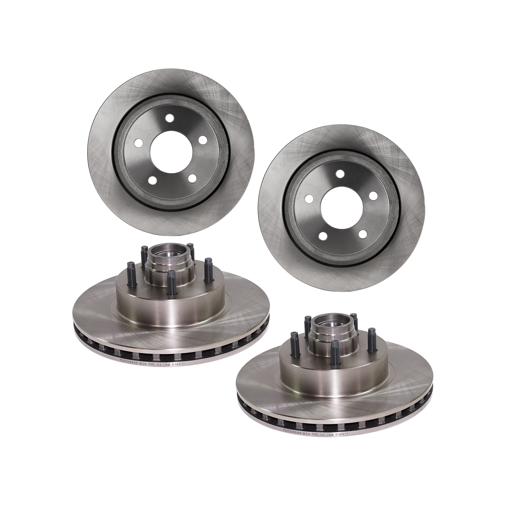 AM RANGER 10-11 FRONT AND REAR BRAKE DISC 4 Wheel Set Plain Surface Vented 5 Lugs SKU SET STPF27110049-4 B OEM 42274-54179-850246-60054092-54