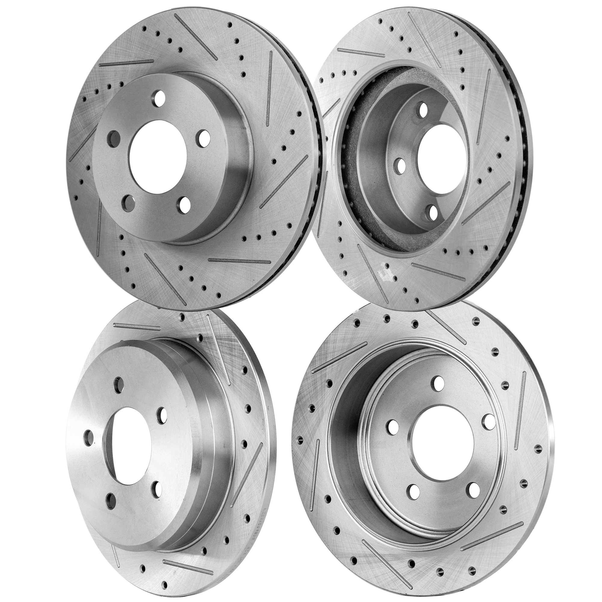 AM EXPLORER SPORT 02-02 FRONT AND REAR BRAKE DISC RH AND LH 4 Wheel Set Cross drilled and Slotted SKU SET STPF27110050DRS4 OEM 19767-27045-54032-65610-66