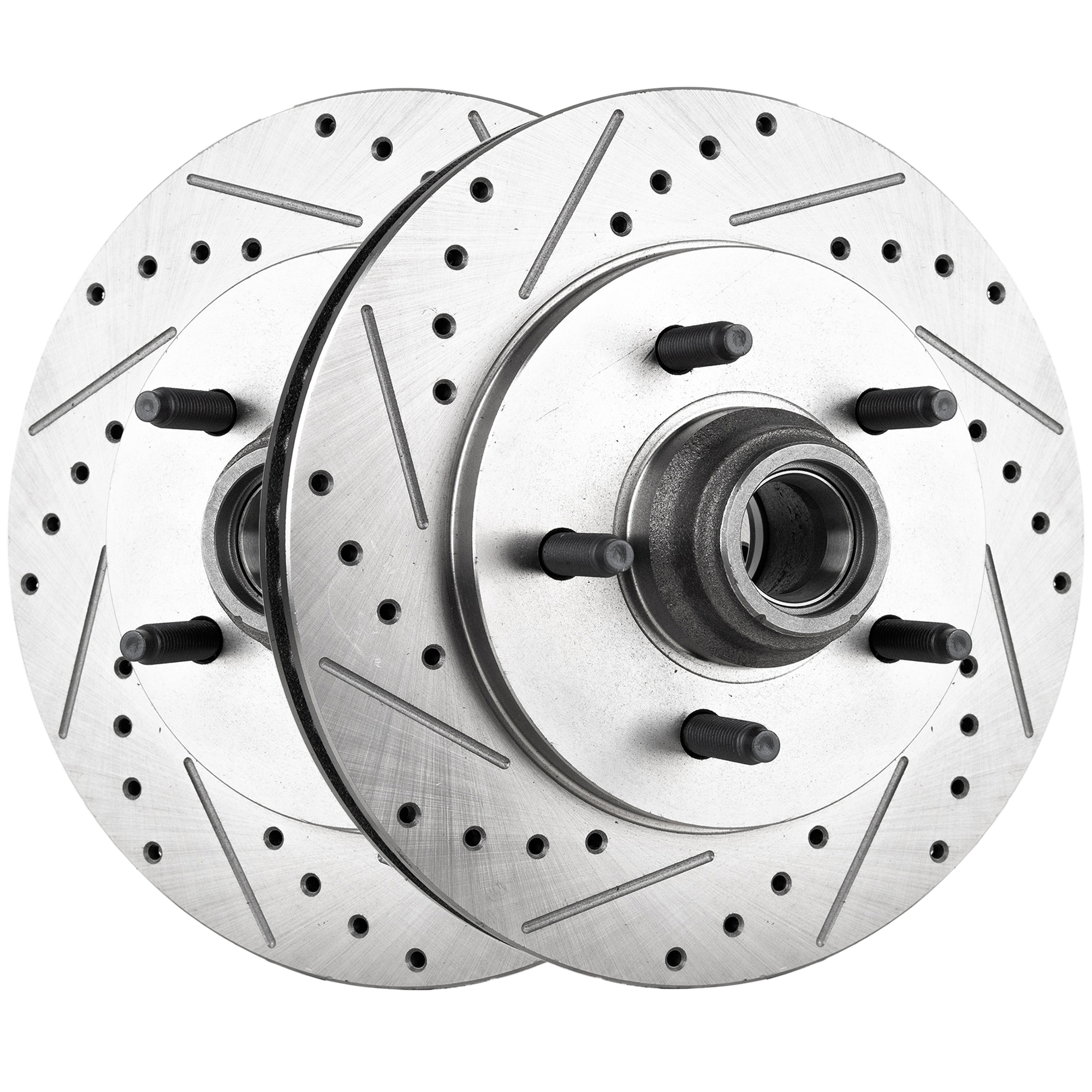 AM F 150-00-03 EXPEDITION 99-02 NAVIGATOR 00-02 FRONT BRAKE DISC RH AND LH Cross drilled and Slotted Vented 5 Lugs SKU SET STPF27110070DRS2 OEM 19686-54091-66984-145303-49230