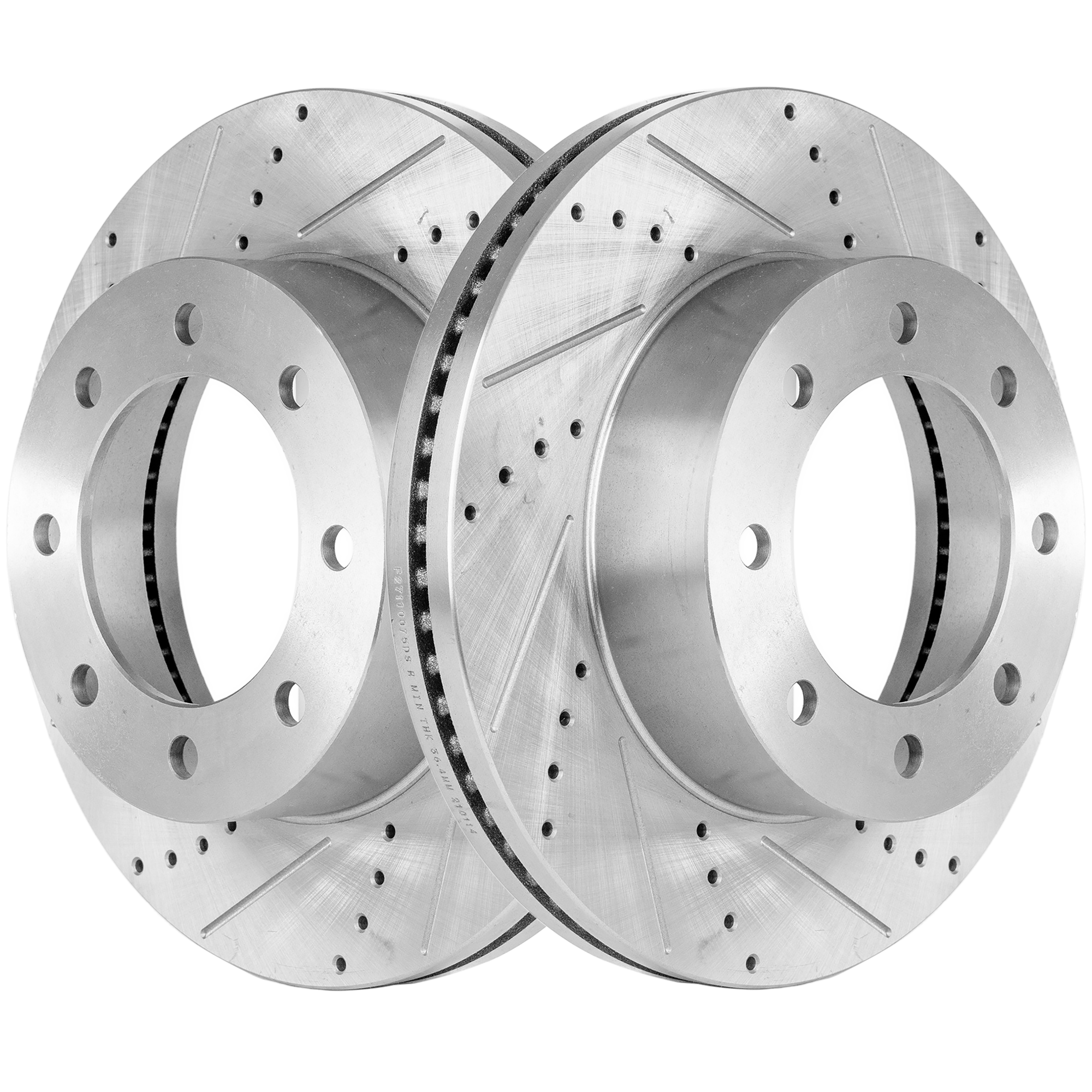 AM F 250 F 350 SUPER DUTY 12-21 FRONT BRAKE DISC RH AND LH Drilled and Slotted Performance Rotor 4WD SKU SET STPF27110075DRS2 OEM 42292-681016-850349-60054223-6