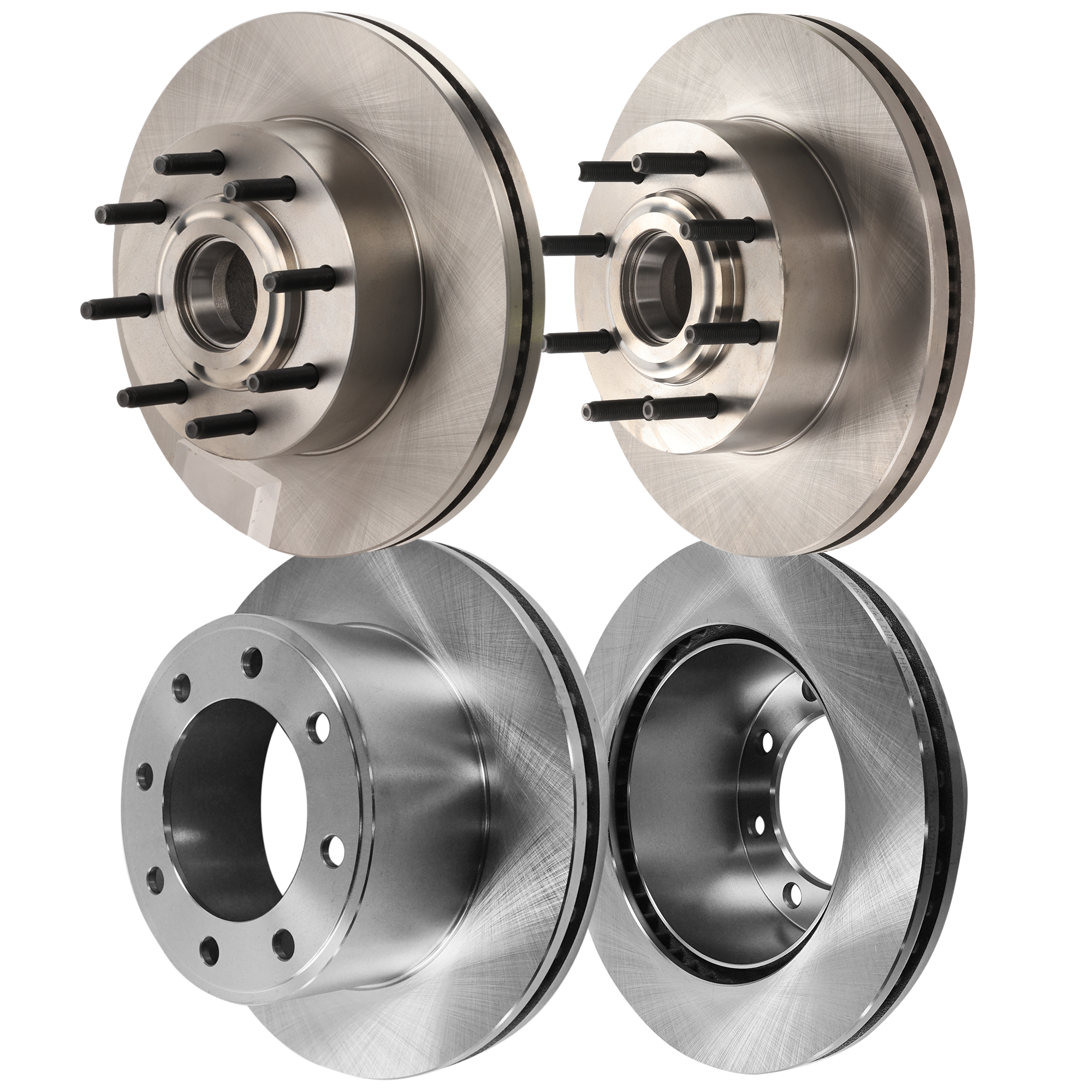 AM F 250 SUPER DUTY F 350 SUPER DUTY 12-12 FRONT AND REAR BRAKE DISC RH AND LH 4 Wheel Set Plain Surface SKU SET STPF27110076-4 A OEM 42301-850350-60054224-680640R